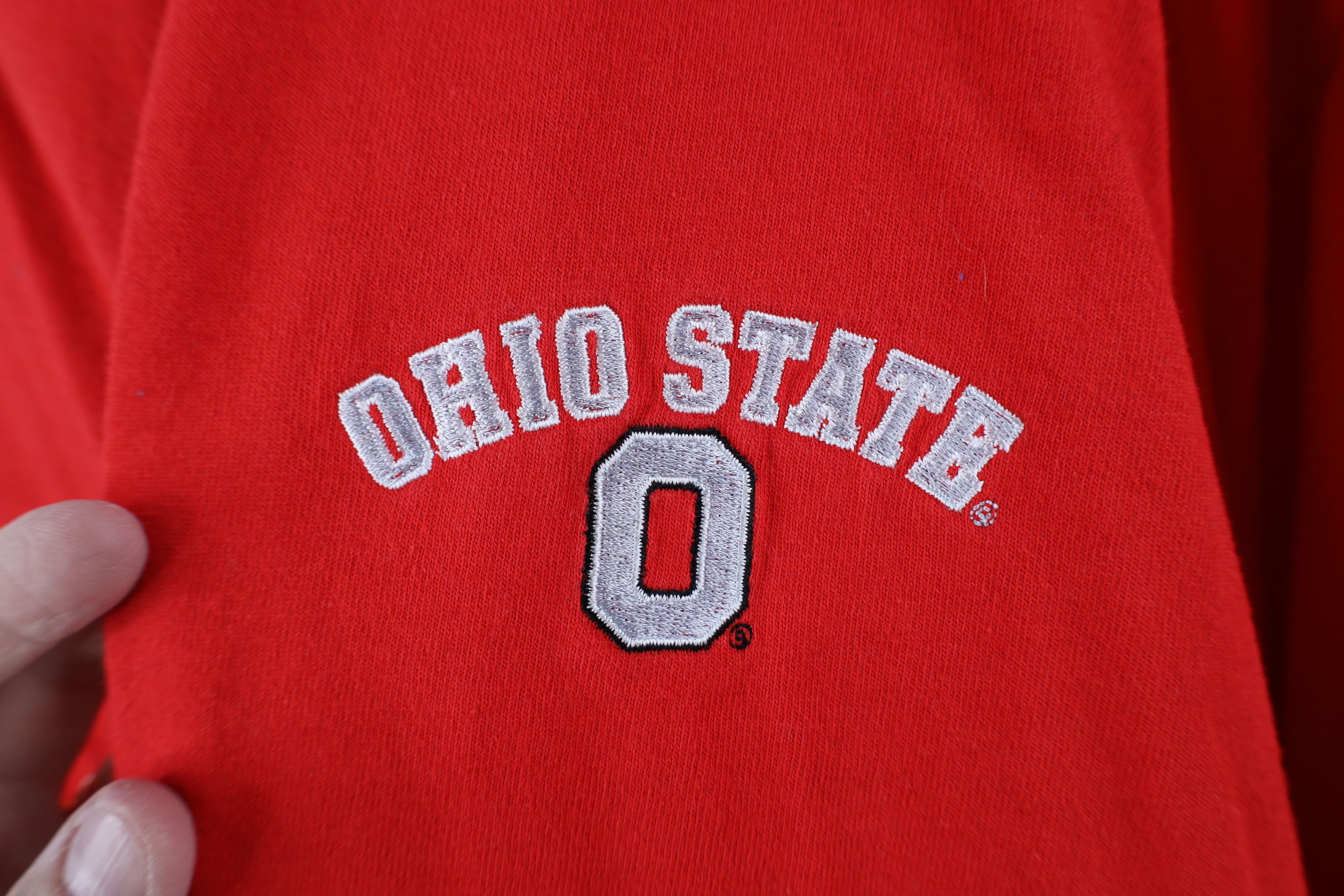 Vintage Vintage Y2K Ohio State University T-Shirt Red Football Size US XL / EU 56 / 4 - 4 Thumbnail