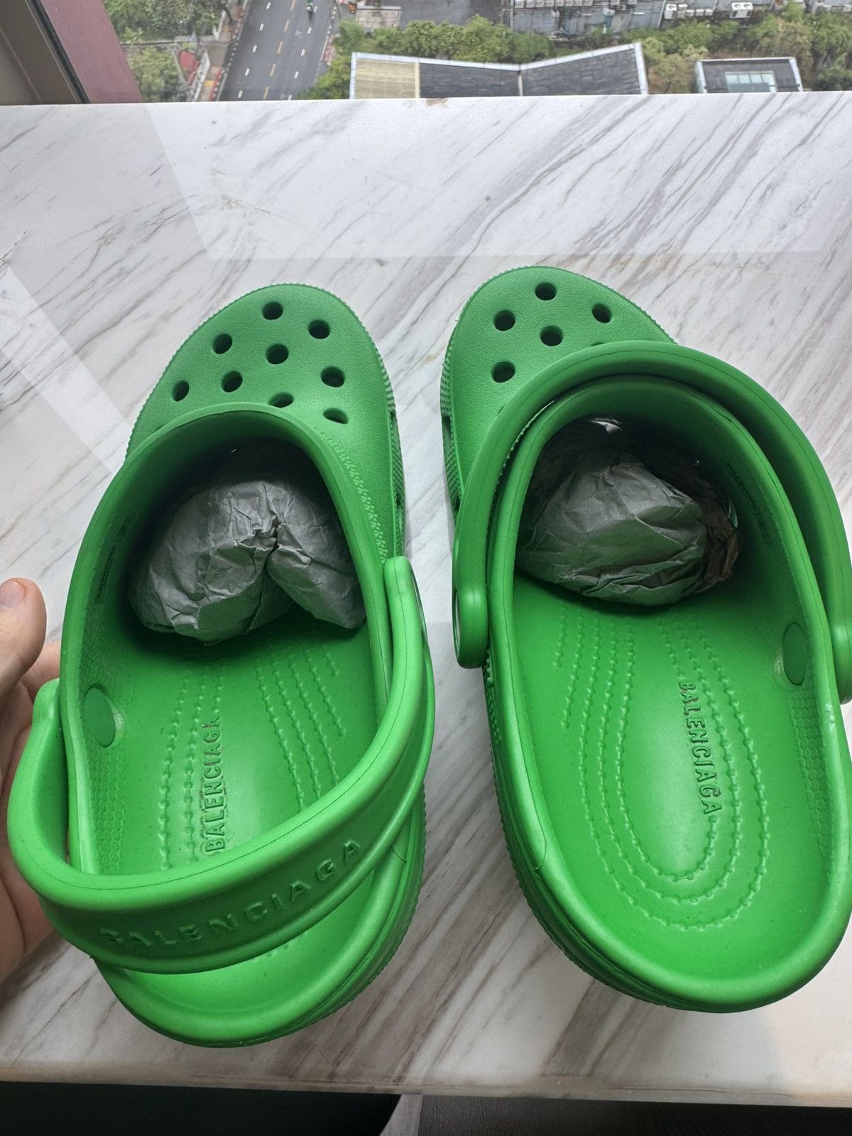 Balenciaga × Crocs Crocs™ Madame 80mm Mules in Green Size US 8 / IT 38 - 7 Thumbnail