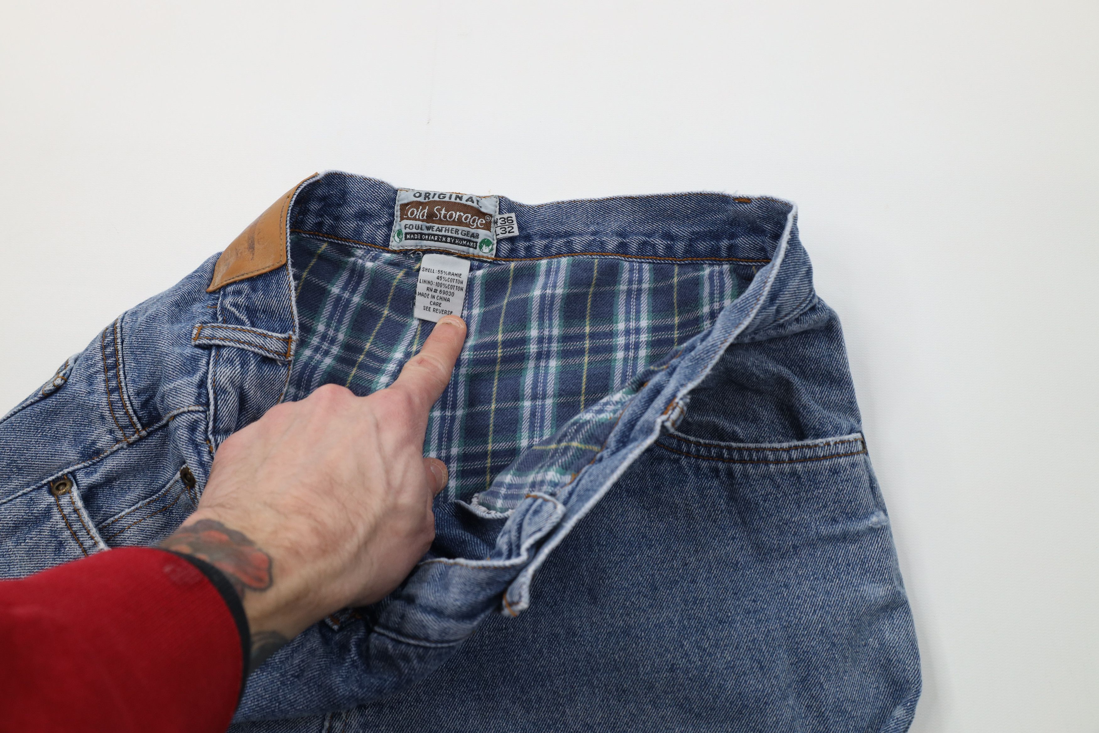 Vintage Vintage 90s Streetwear Lined Wide Leg Denim Jeans Blue Size US 36 / EU 52 - 11 Thumbnail