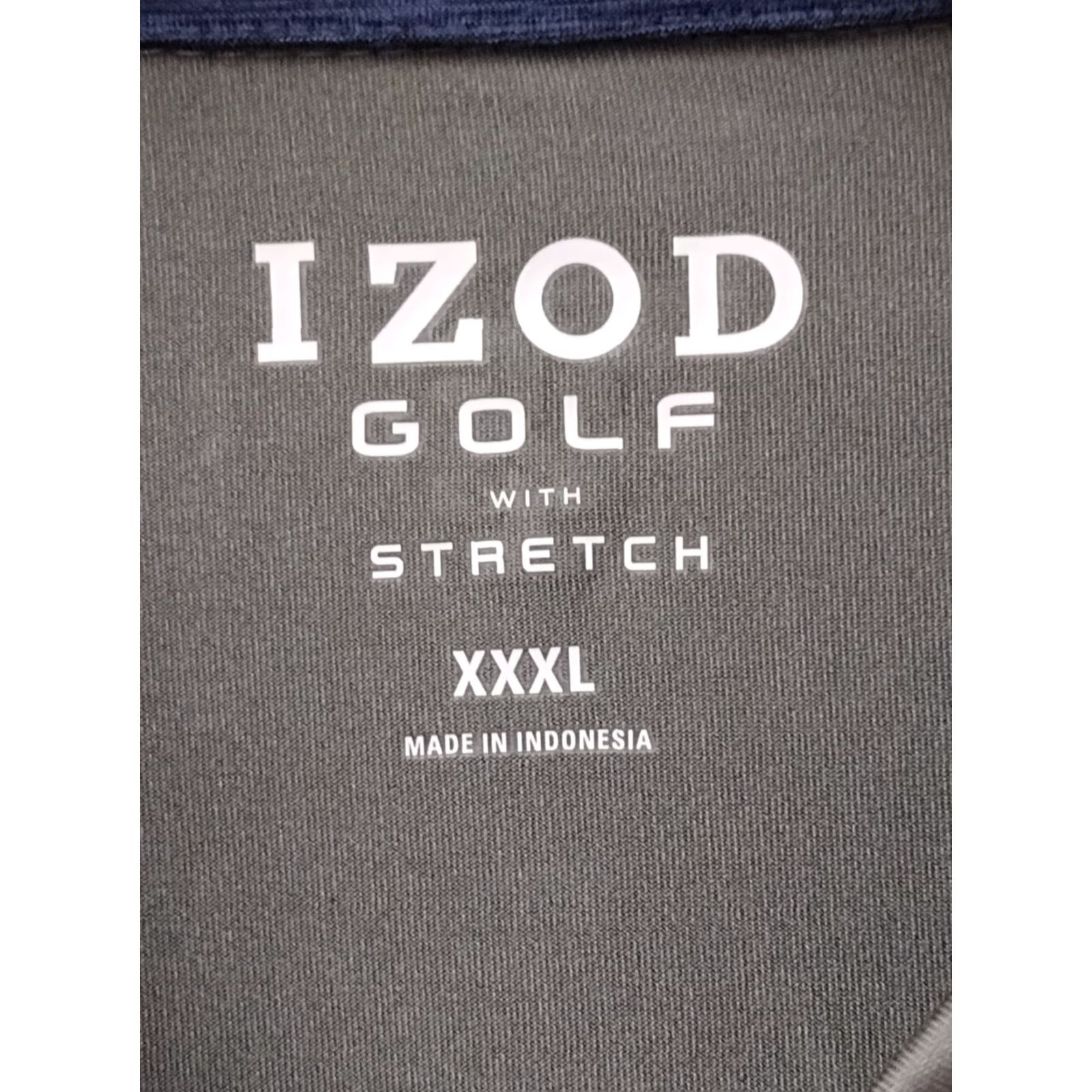 Izod IZOD GOLF Polo Shirt SwingFlex Short Sleeve Stretch Tech Cool FX UPF-15 Blue/Beige XXXL Men Size US XXL / EU 58 / 5 - 5 Thumbnail