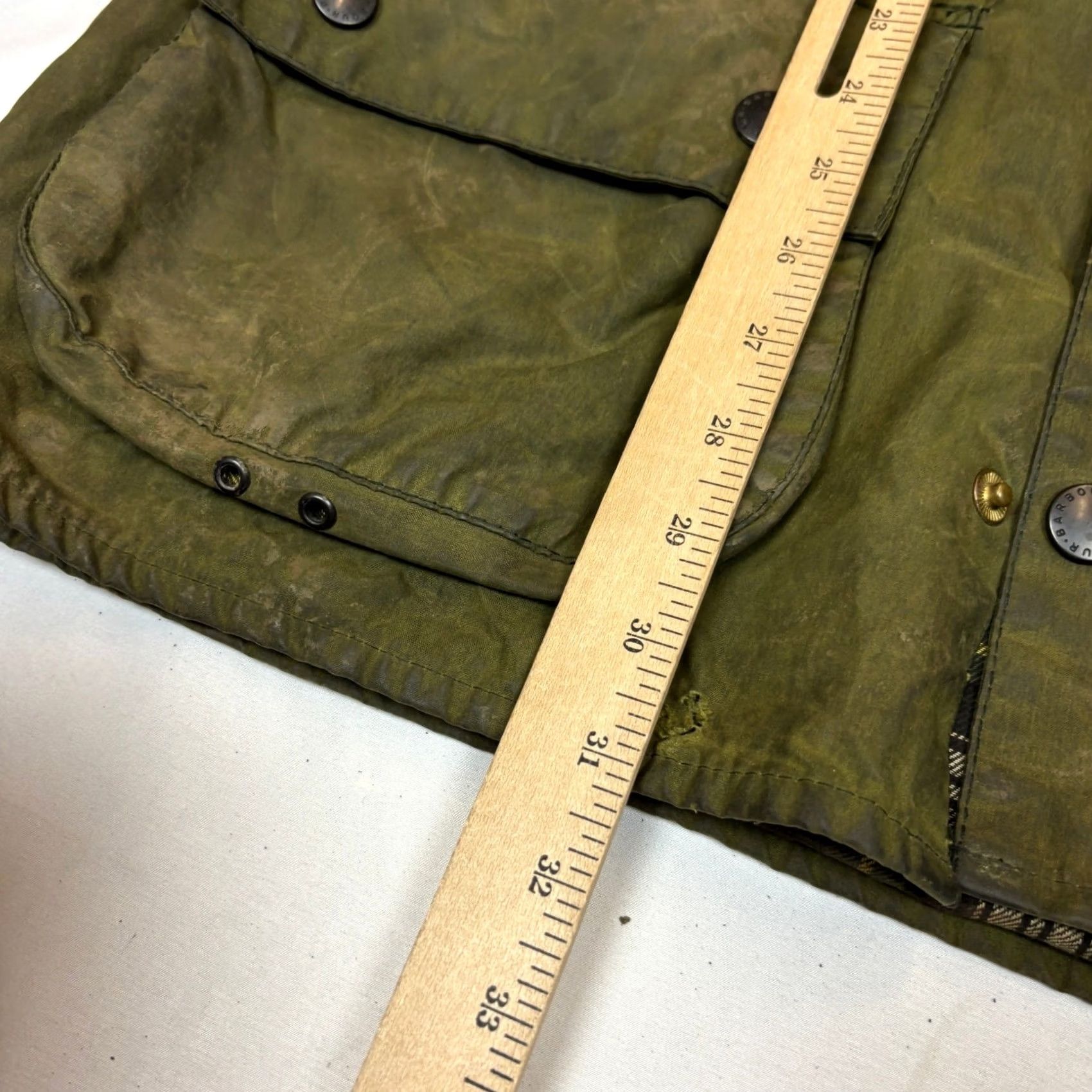 Barbour Barbour Jacket Beaufort Waxed Olive Plaid Lined Cotton Zip Snap Men's Large Barbour Beaufort C40 Size US L / EU 52-54 / 3 - 7 Thumbnail
