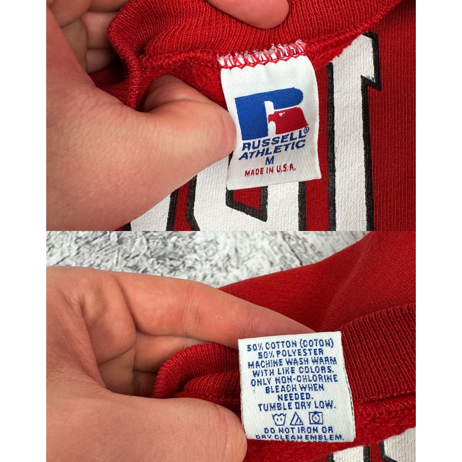 Russell Athletic Russell Athletic Mens Red Cotton Georgia Pullover Sweatshirt Size US M / EU 48-50 / 2 - 3 Thumbnail