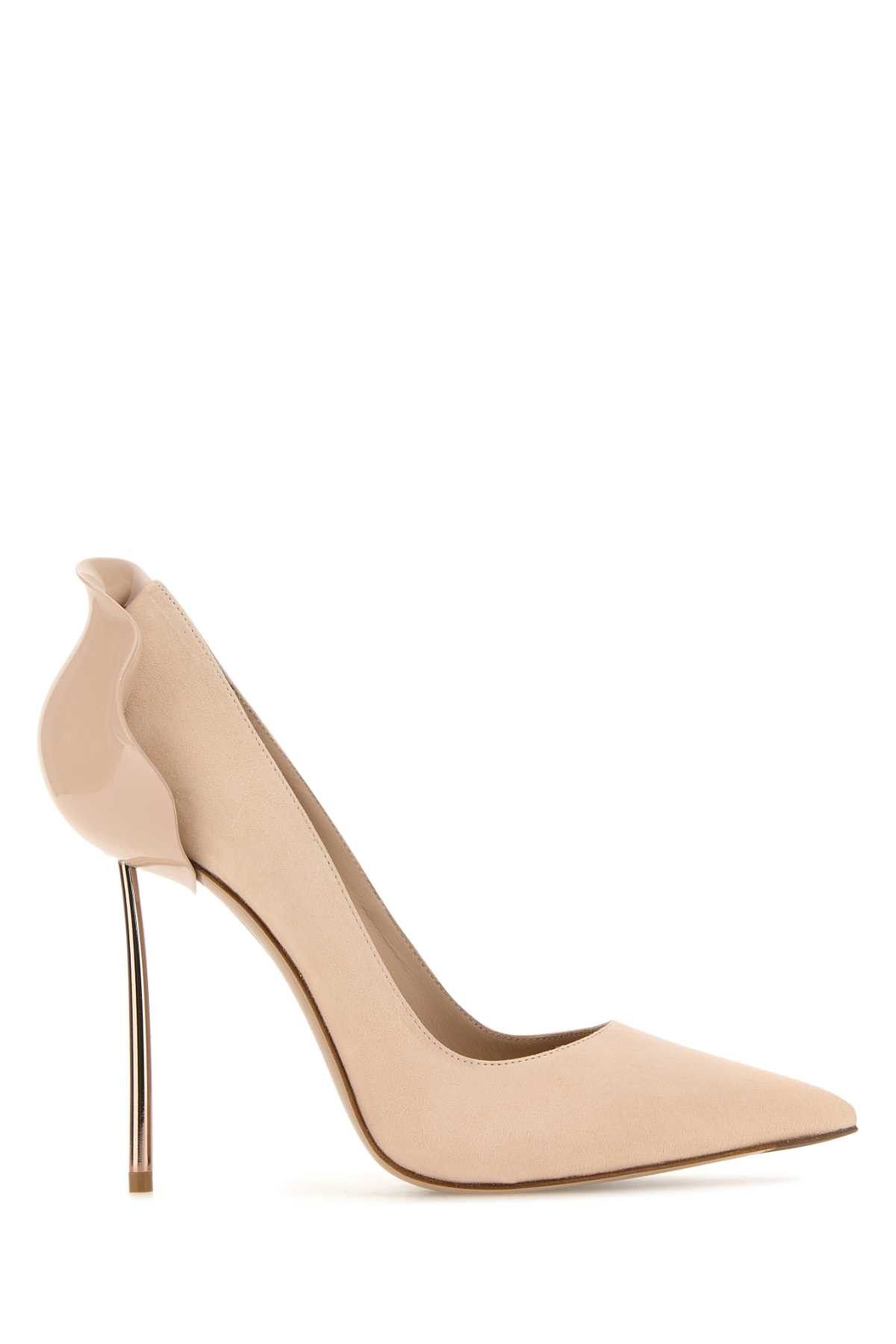 image of Le Silla Light Pink Suede Petalo Pumps Shoes, Women's (Size 9)