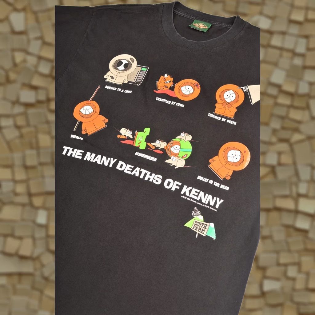 Vintage VINTAGE Logotel South Park The Many Deaths of Kenny Black T-Shirt XL Mens Kenny 1998 Size US XL / EU 56 / 4 - 1 Thumbnail