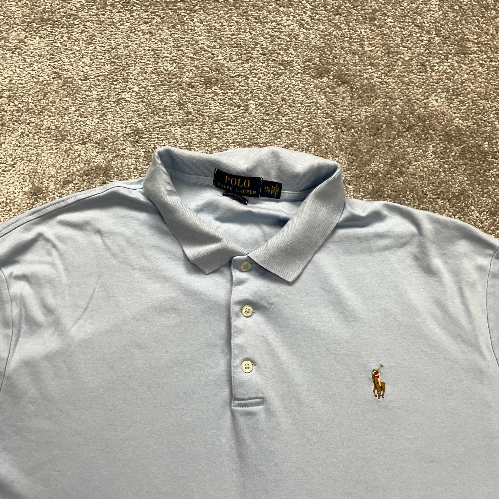 Ralph Lauren VINTAGE Polo Ralph Lauren Polo Shirt Mens 2XL Blue Classic Fit Short Sleeve Cotton Golf Size US XXL / EU 58 / 5 - 3 Thumbnail