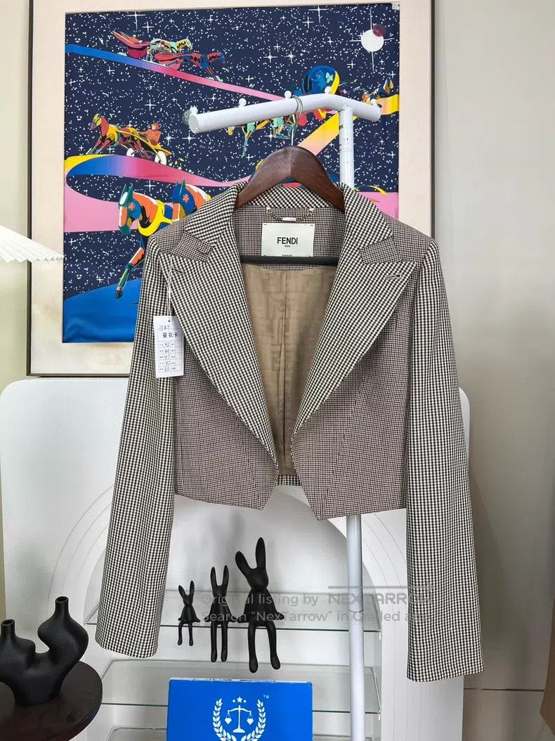 Fendi Fendi Houndstooth Lapel Blazer Jacket Size S / US 4 / IT 40 - 1 Thumbnail