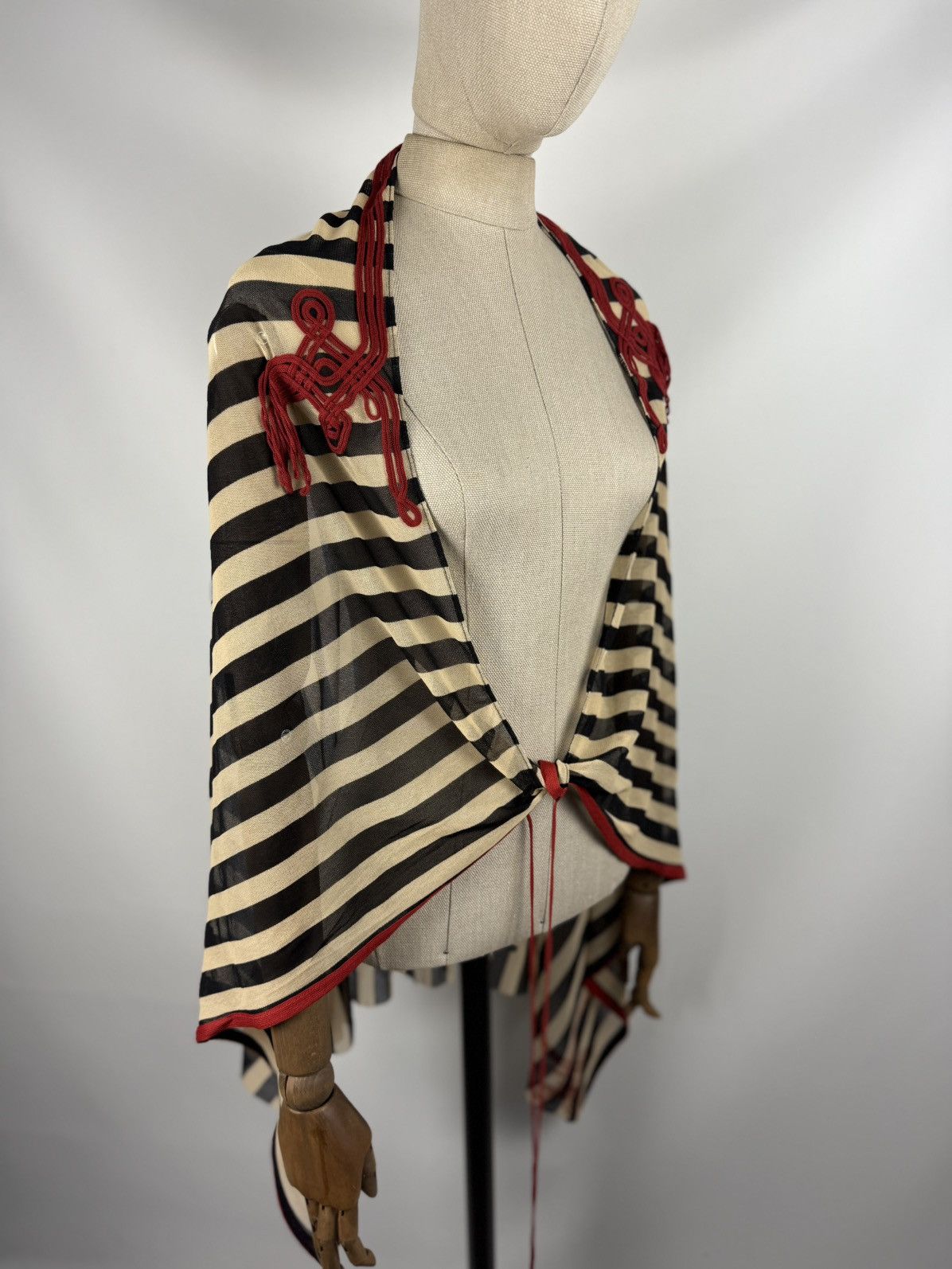 Jean Paul Gaultier Jean Paul Gaultier Soleil VTG Mesh Striped Cape Tunic Blouse Size M / US 6-8 / IT 42-44 - 1 Thumbnail