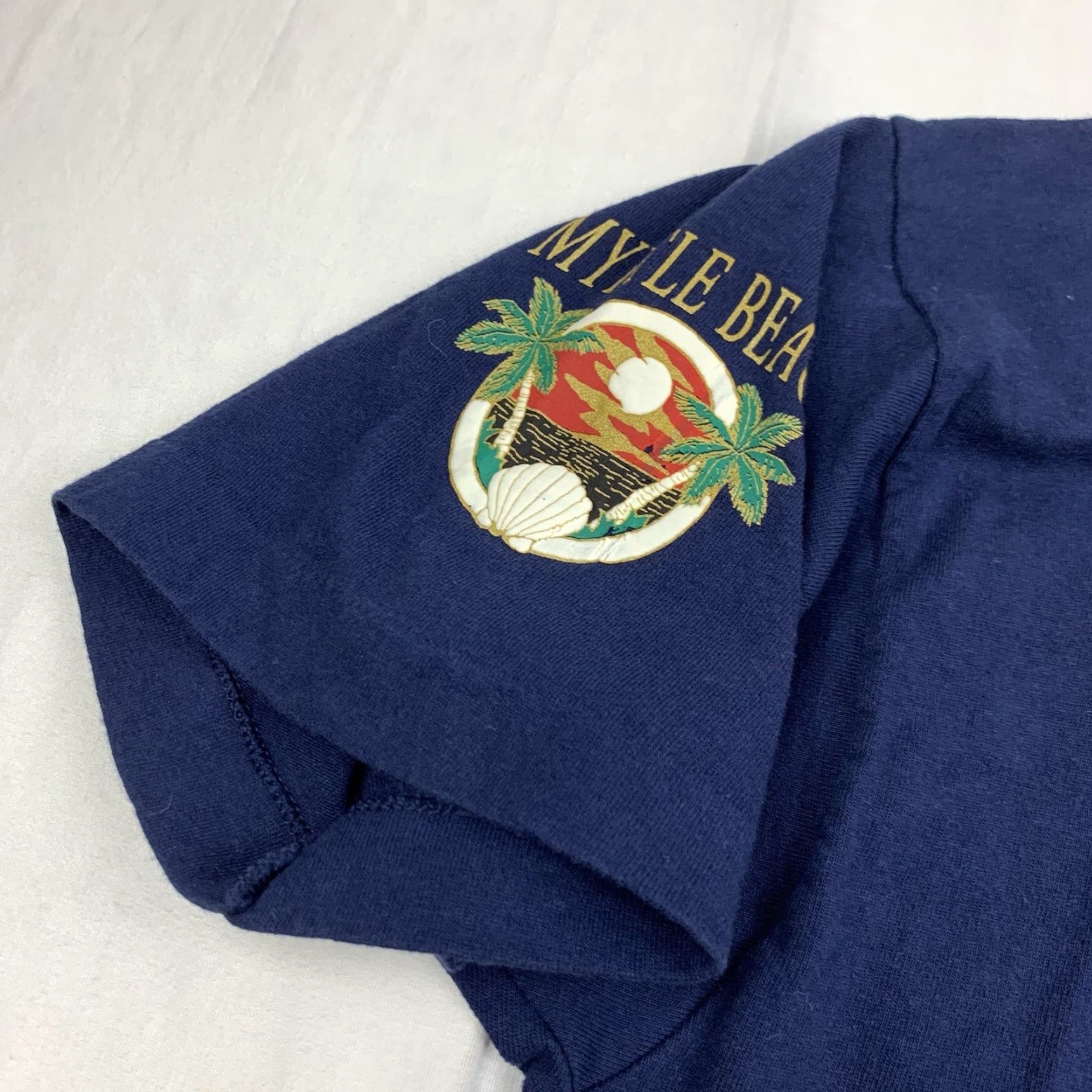 Fruit Of The Loom VINTAGE Myrtle Beach Shirt Men XL Blue 90s Beach Nature Travel USA Shirt Size US XL / EU 56 / 4 - 4 Thumbnail