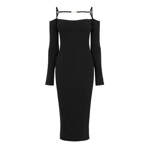 Jacquemus o1g2r1mq1024 Midi Dress in Black Size S / US 4 / IT 40 - 1 Thumbnail