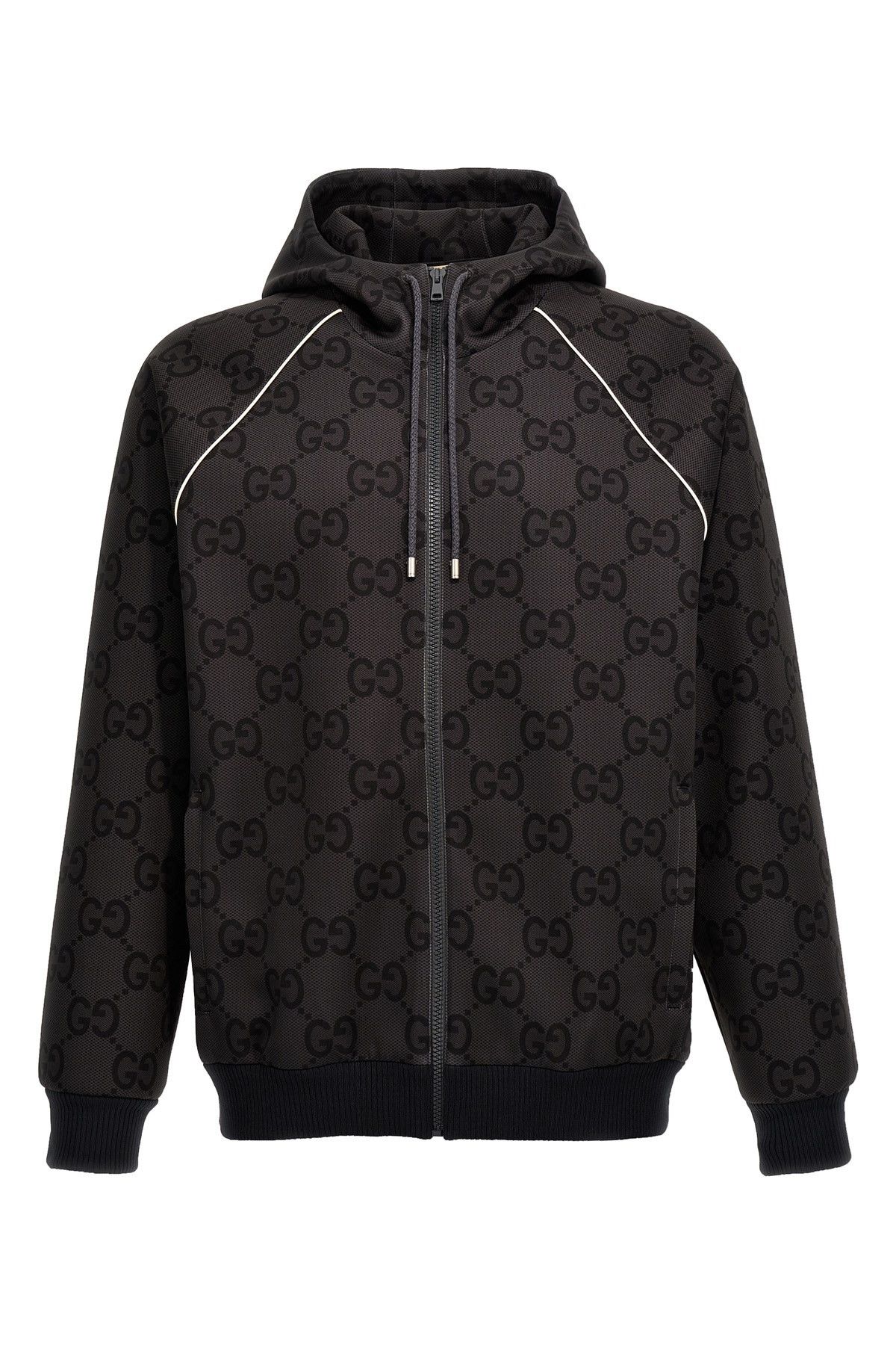 image of Gucci 'jumbo Gg' Jacket in Grey, Men's (Size Large)