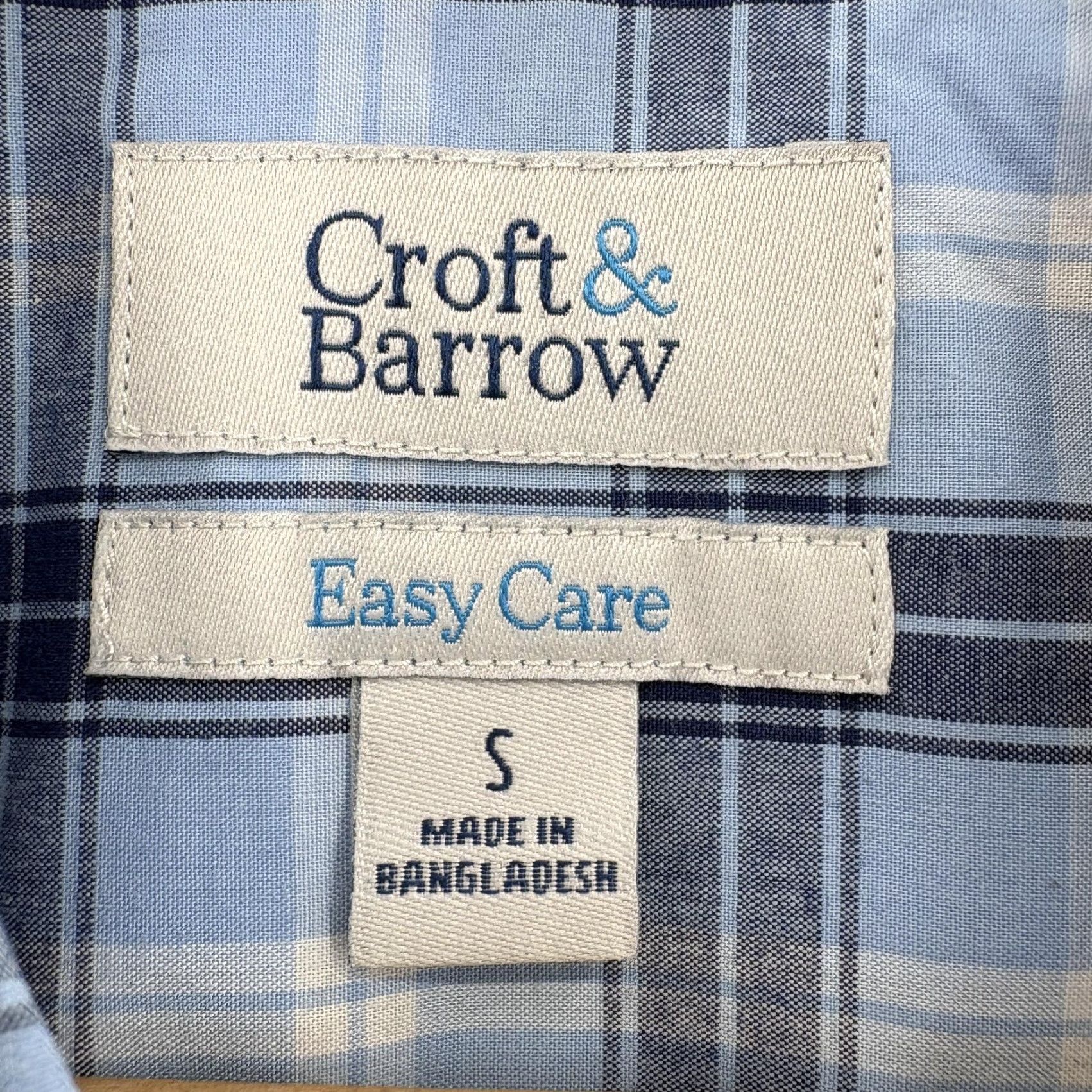 Croft & Barrow Croft & Barrow Easy Care Shirt Mens Small Blue Plaid Short Sleeve Button-Up NWT Size US S / EU 44-46 / 1 - 3 Thumbnail