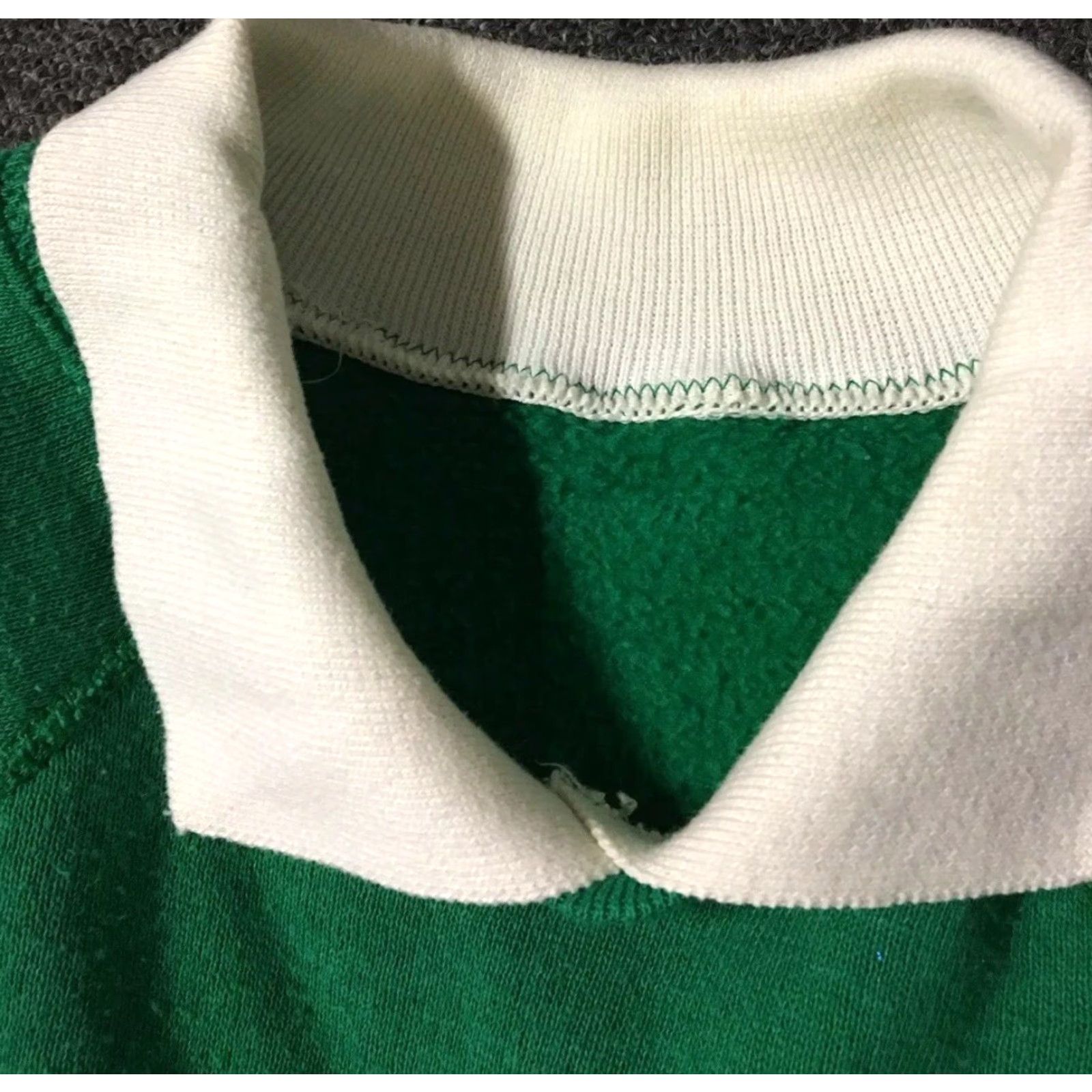 Hanes VINTAGE 80s Flower Collared Sweatshirt Mens M USA Hanes Green Patterned Raglan Striped Long Sleeve College Grunge 90s Love Size US M / EU 48-50 / 2 - 4 Thumbnail