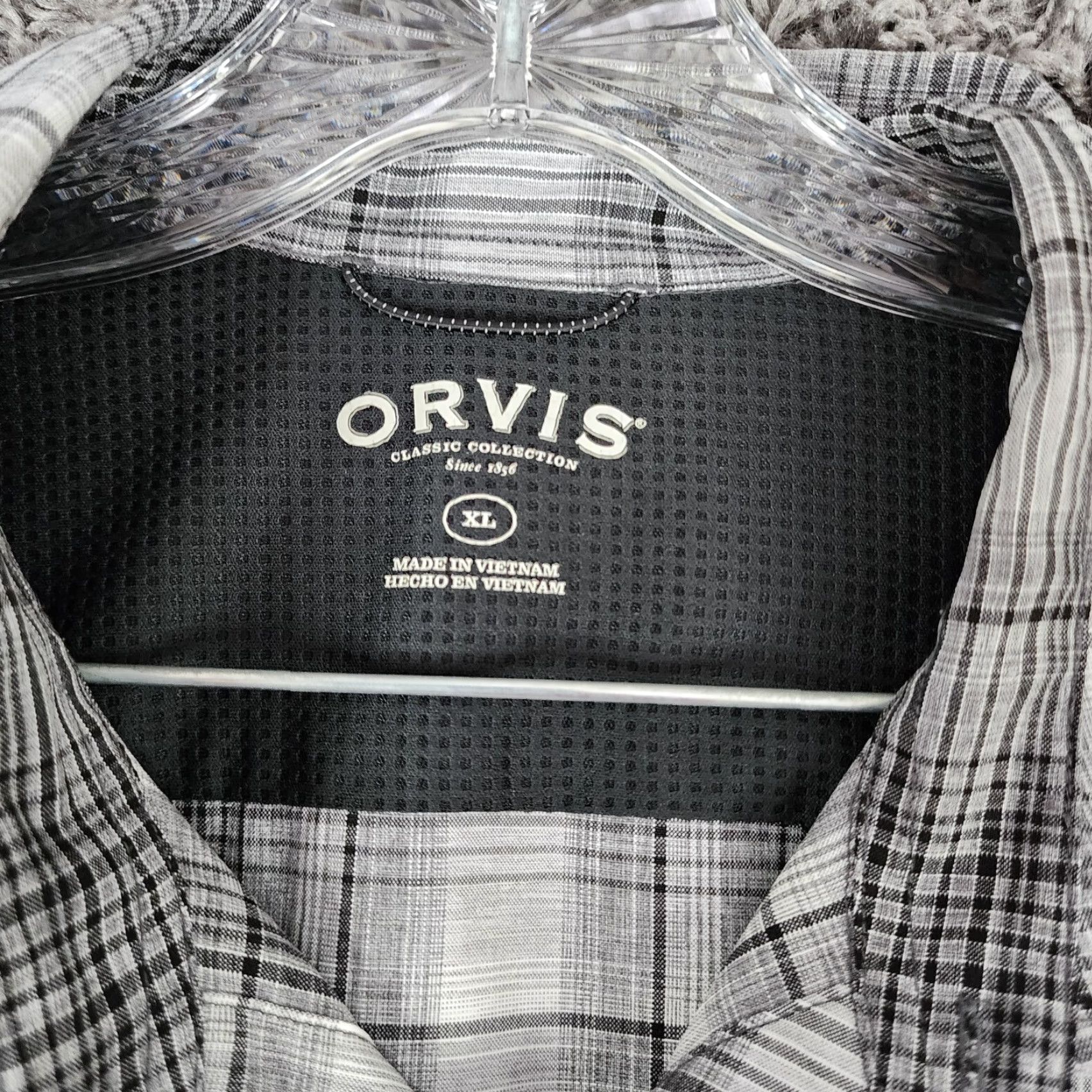 Orvis Orvis Mens Gray Plaid Short Sleeve Button-Up Size XL Size US 36 / EU 52 - 5 Thumbnail