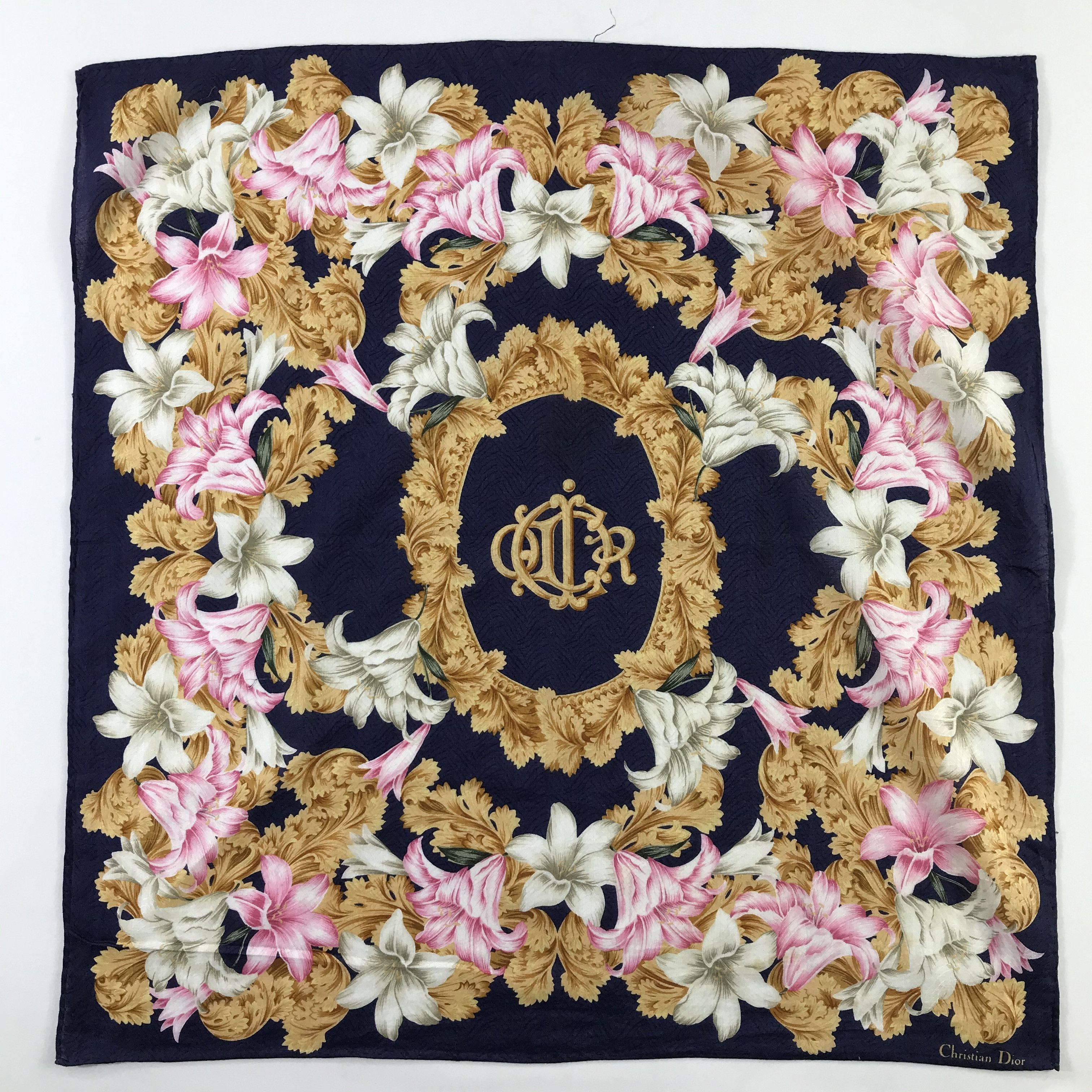 Christian Dior Monsieur × Vintage Christian Dior Bandana / Handkerchief / Neckerchief - S583 Size ONE SIZE - 1 Thumbnail