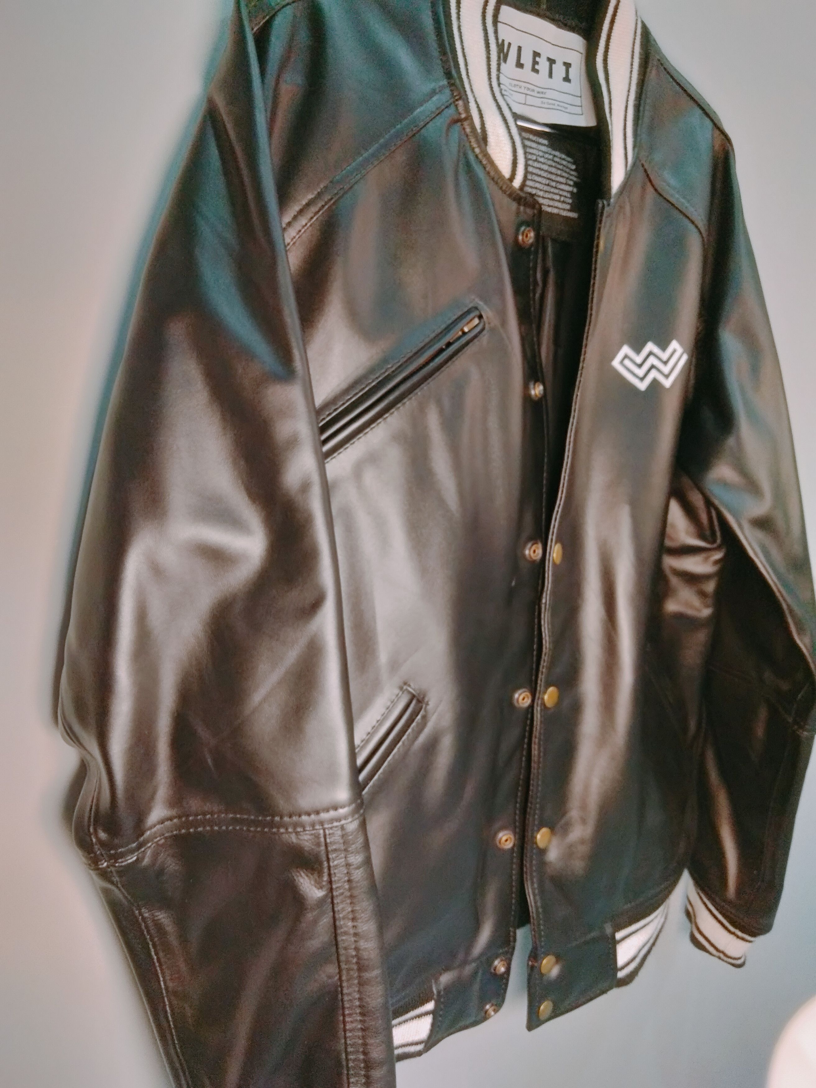 Vintage WLETI Black Sheep Leather Varsity Jacket - Premium Quality Size US M / EU 48-50 / 2 - 8 Thumbnail
