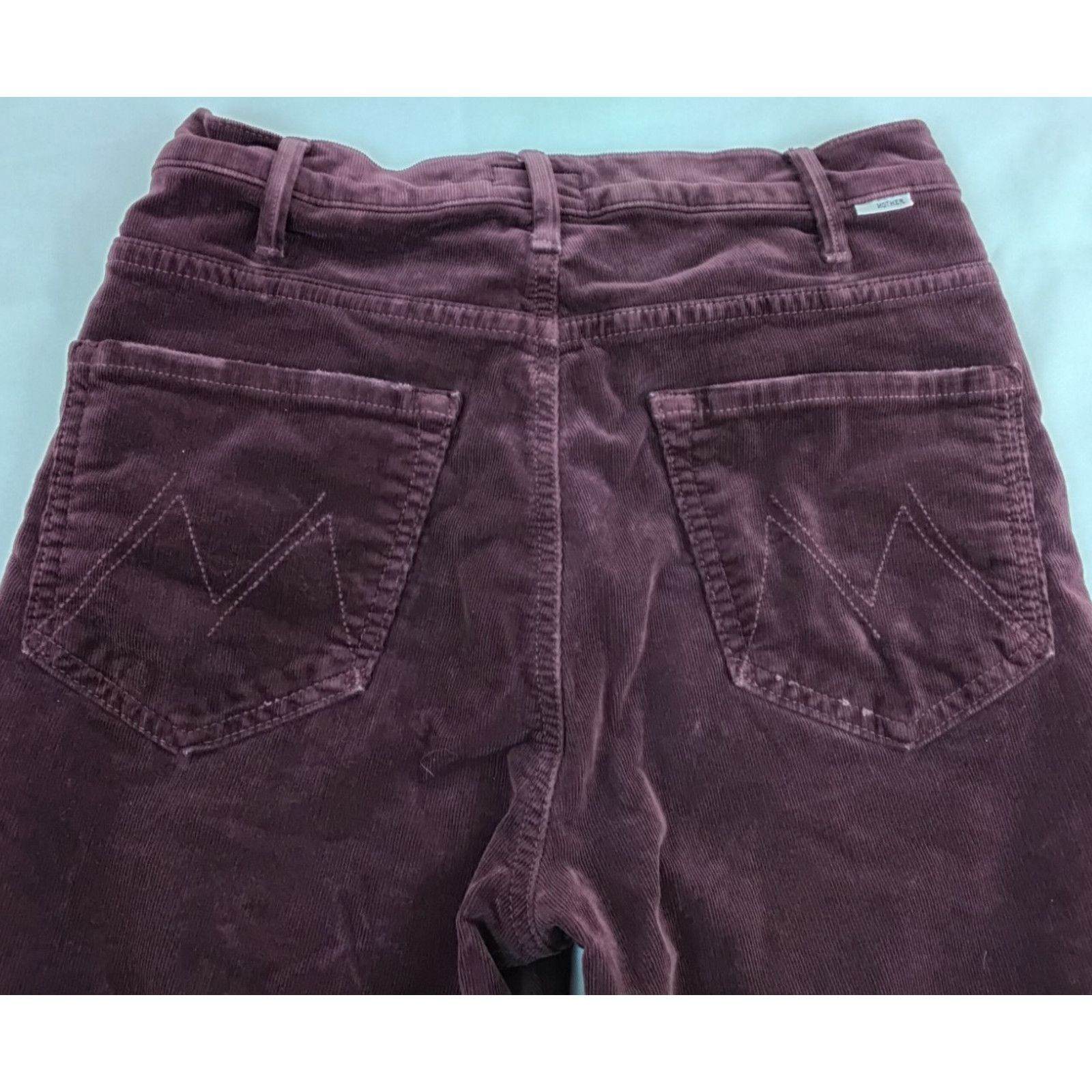 MOTHER Mother Hustler Corduroy Jeans Women's 27 Maroon Ankle Fray Size 27" / US 4 / IT 40 - 6 Thumbnail