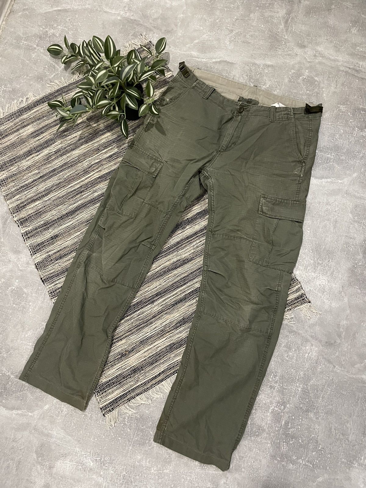 90s USA WORKWEAR DOUBLE KNEE PANT AVIATION CARGO MULTIPOCKET