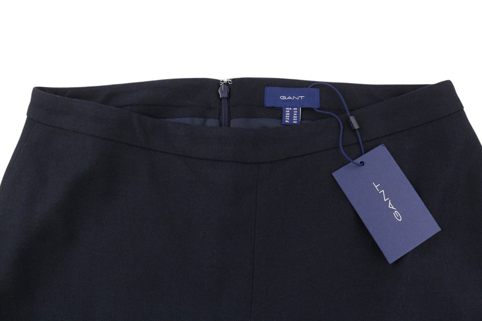 Gant WASHABLE STRETCH WOOL EU40 Dark Blue Pleat Skirt 85355 Size 30" / US 8 / IT 44 - 8 Thumbnail
