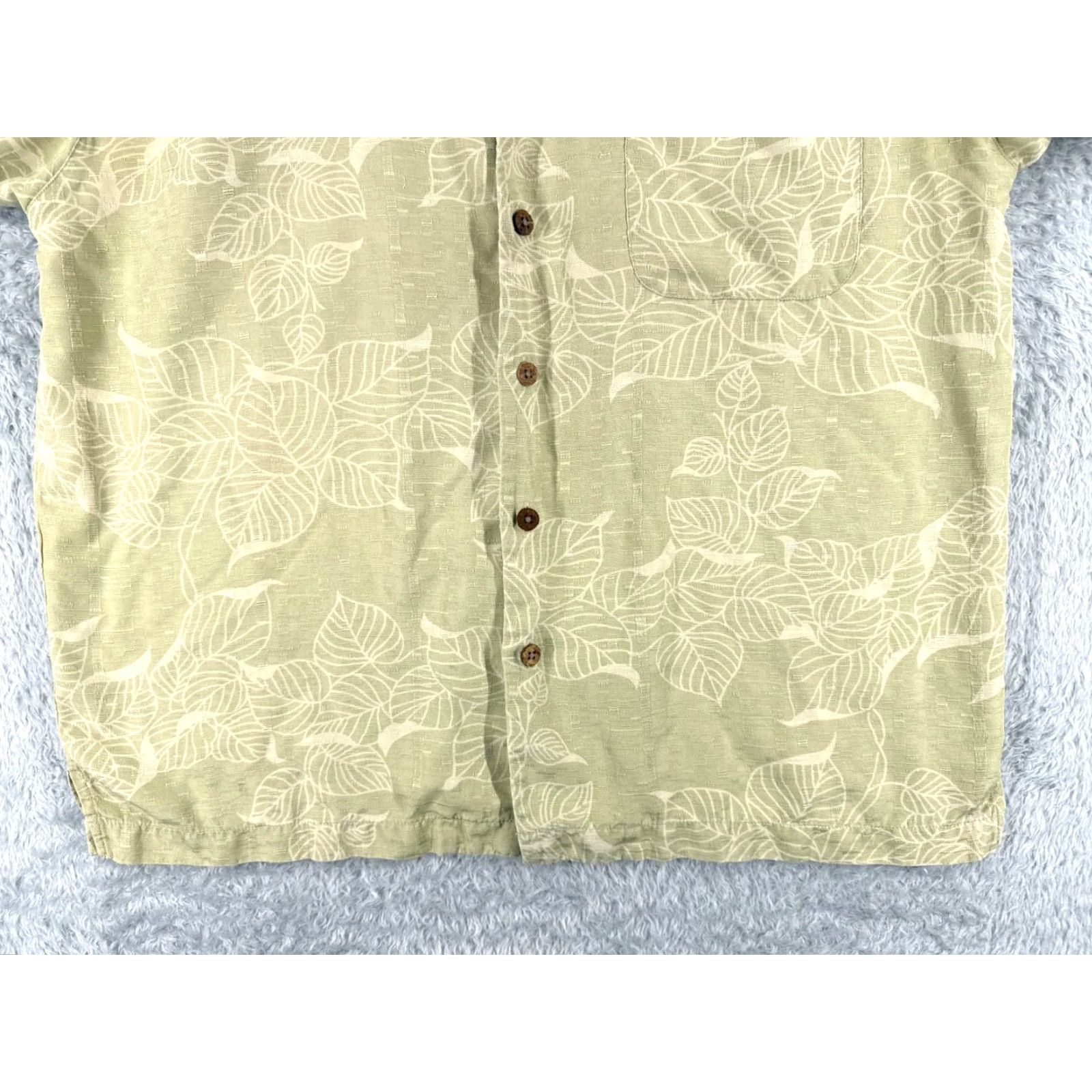 Tommy Bahama Tommy Bahama Shirt Men Medium Green Floral Leaf Pattern 100% Silk Hawaiian Beach Size US M / EU 48-50 / 2 - 5 Thumbnail
