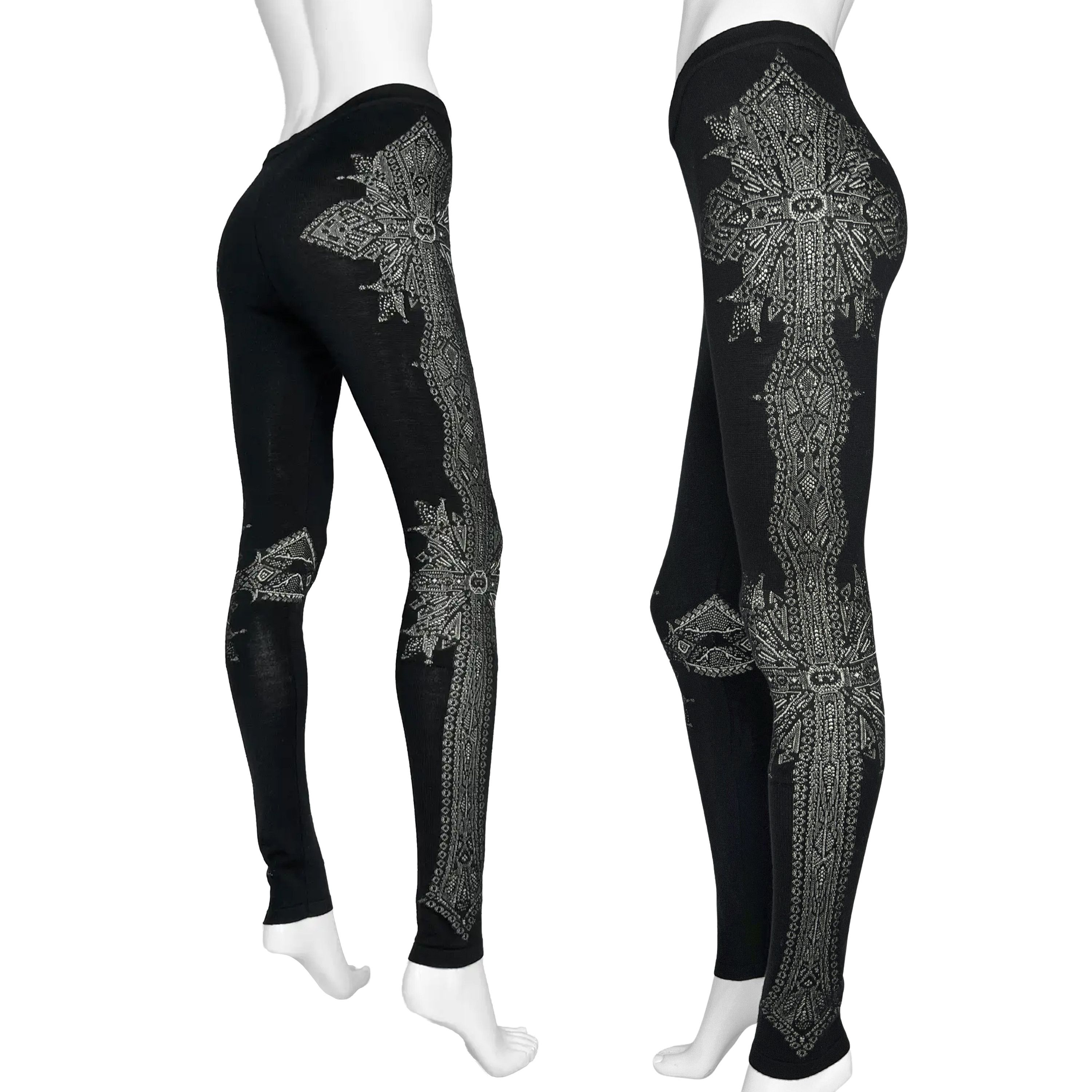 Alexander McQueen Rare Alexander McQueen FW2010 Black Wool Cross Leggings Size 25" / US 0 / IT 36 - 1 Thumbnail