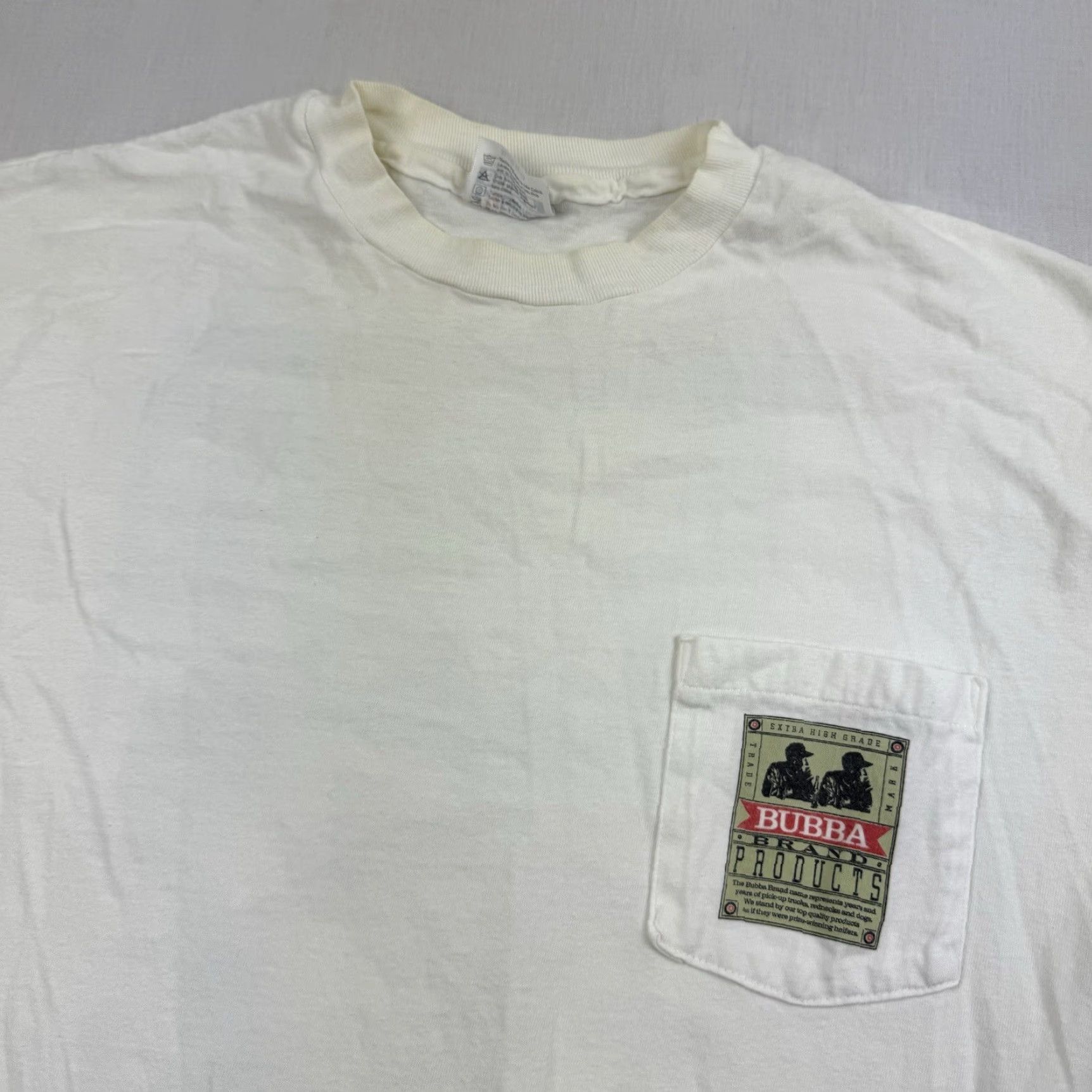 Hanes VINTAGE Bubba Products Promo Shirt Adult XL White Thrashed Charleston 90s Funny Size US XL / EU 56 / 4 - 5 Thumbnail