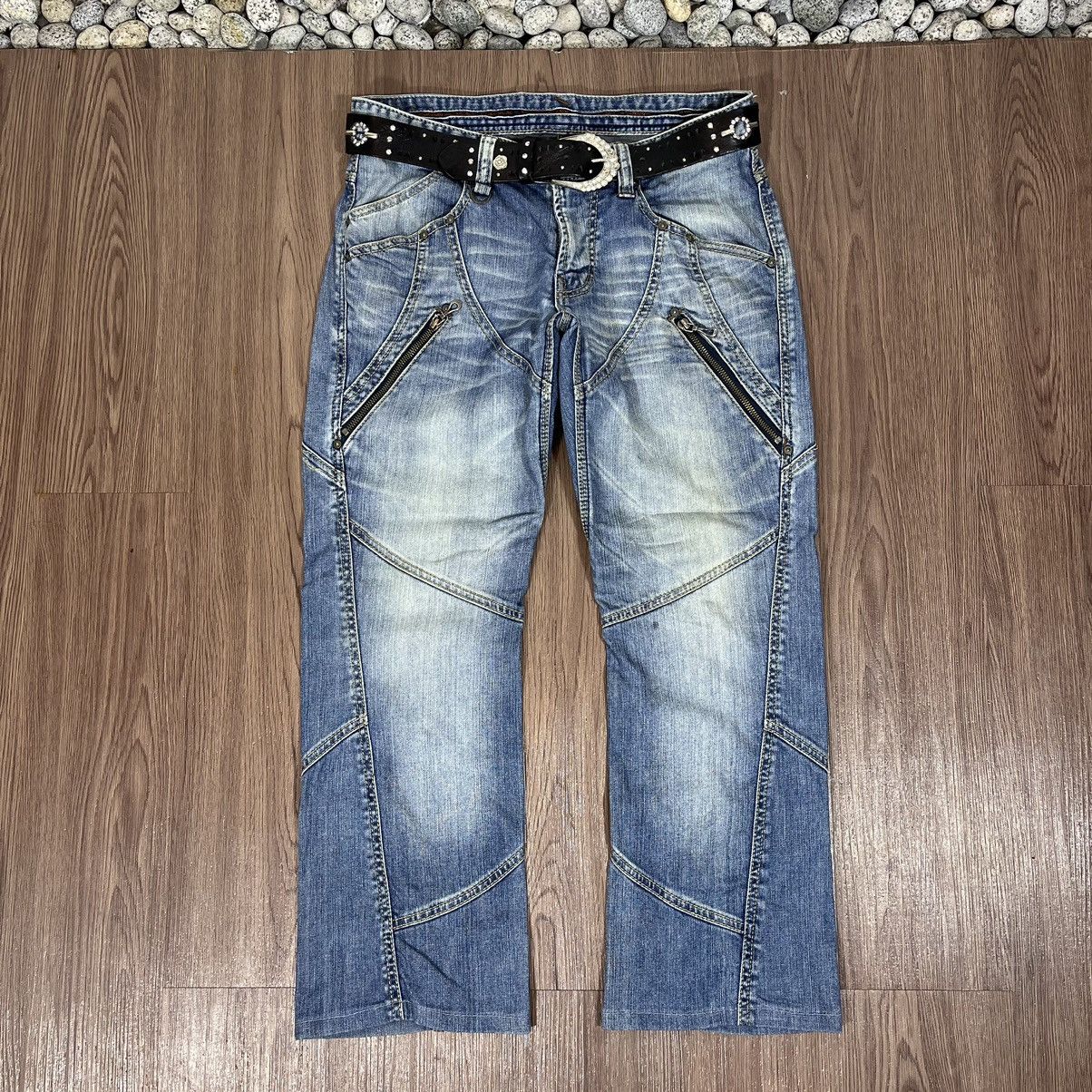 Japanese Brand × Nicole Club Nicole Club For Men Patchwork Jeans Size US 33 - 1 Thumbnail