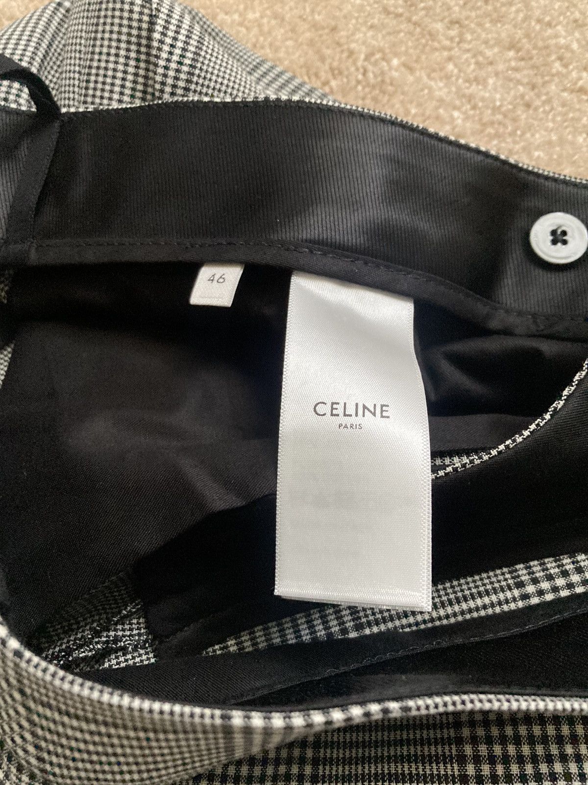 Celine × Hedi Slimane New SS23 Celine Prince of Wales Plaid Pattern Flare 2023 90s Size US 30 / EU 46 - 6 Thumbnail
