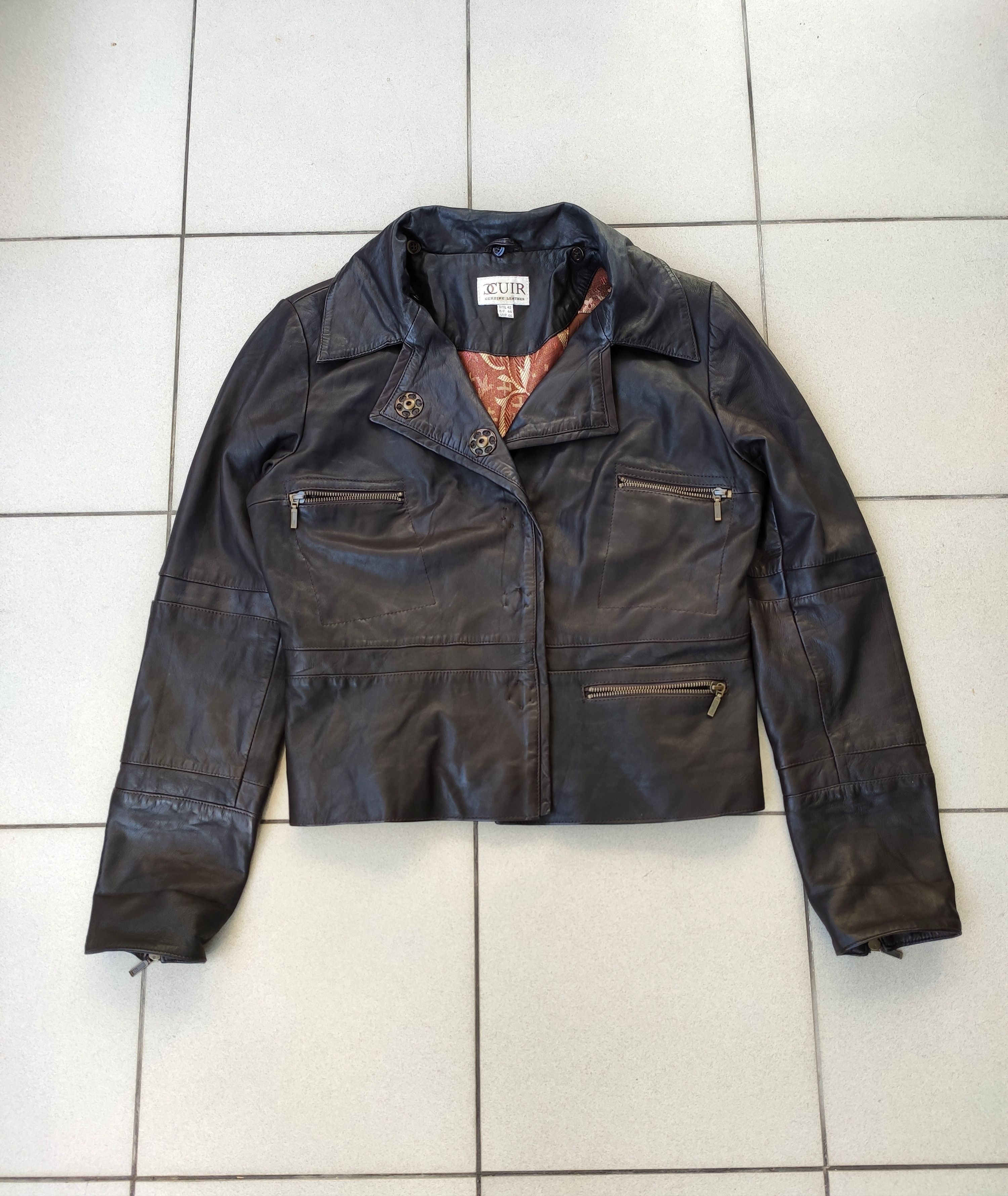 Vintage Archive y2k high collar cropped leather jacket | Grailed