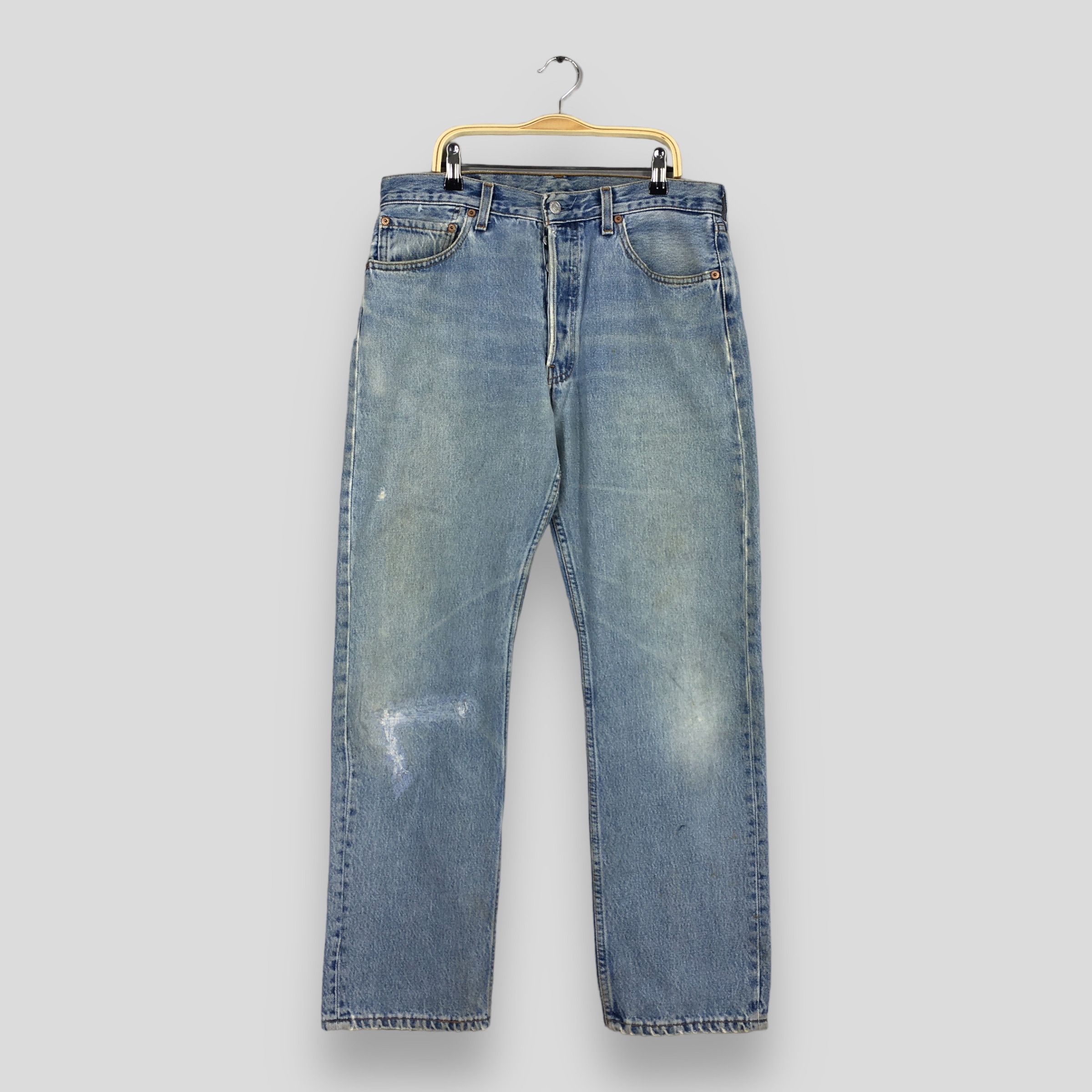image of Size 32X29 Vintage 90's Levi's 501 Faded Blue Jeans, Men's