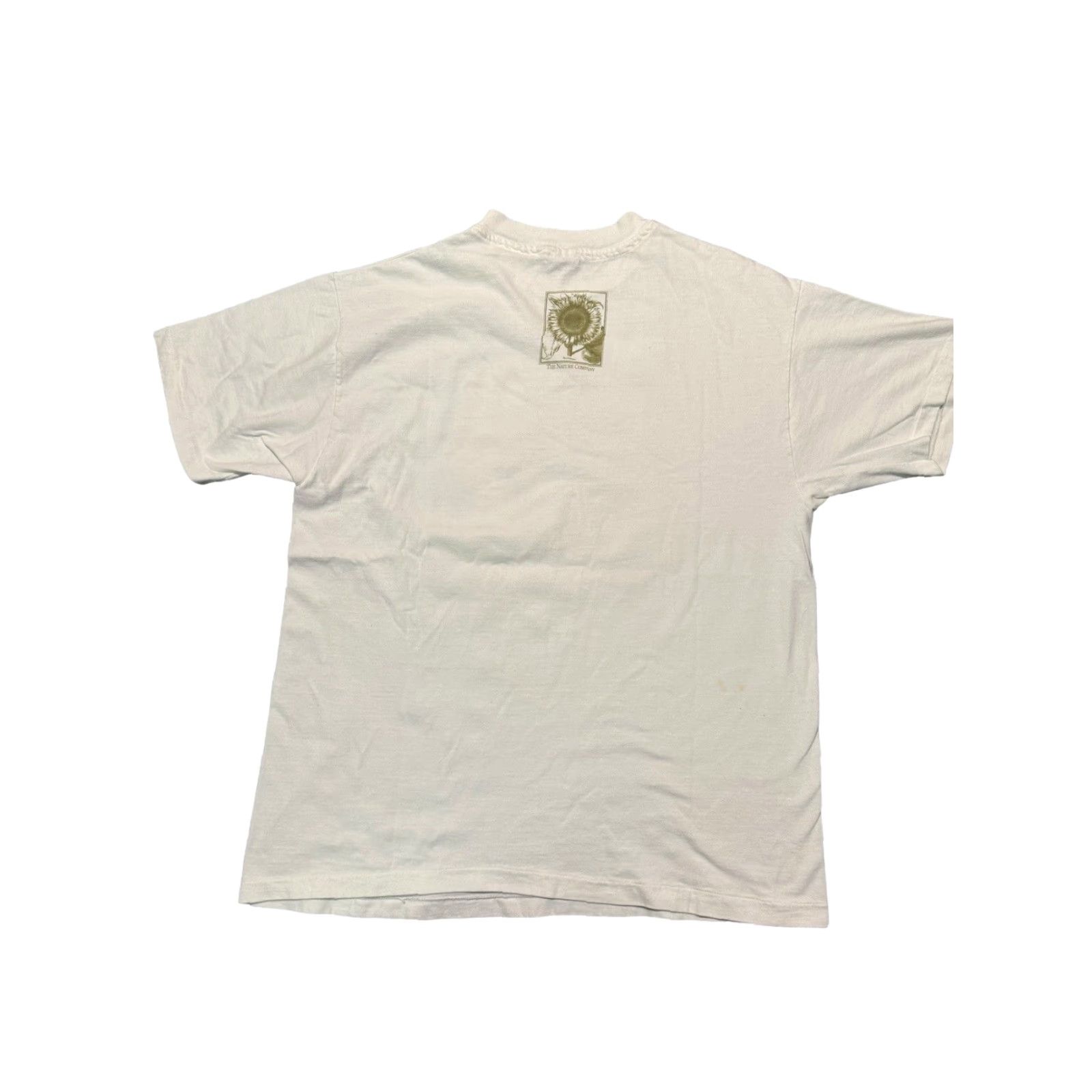 Hanes VINTAGE Hanes T-Shirt Large Sunflower Art Graphic Print Crew Neck Short Sleeve Men 1990s Grunge White Cotton Regular Size US L / EU 52-54 / 3 - 4 Thumbnail