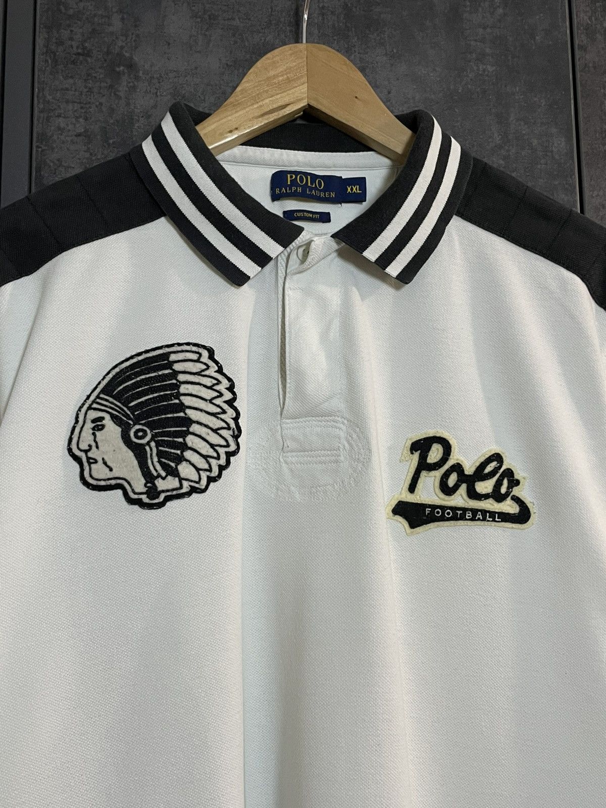 Polo Ralph Lauren Vintage Polo Ralph Lauren Football Rugby Polo T-shirt RRL Size US XXL / EU 58 / 5 - 5 Thumbnail