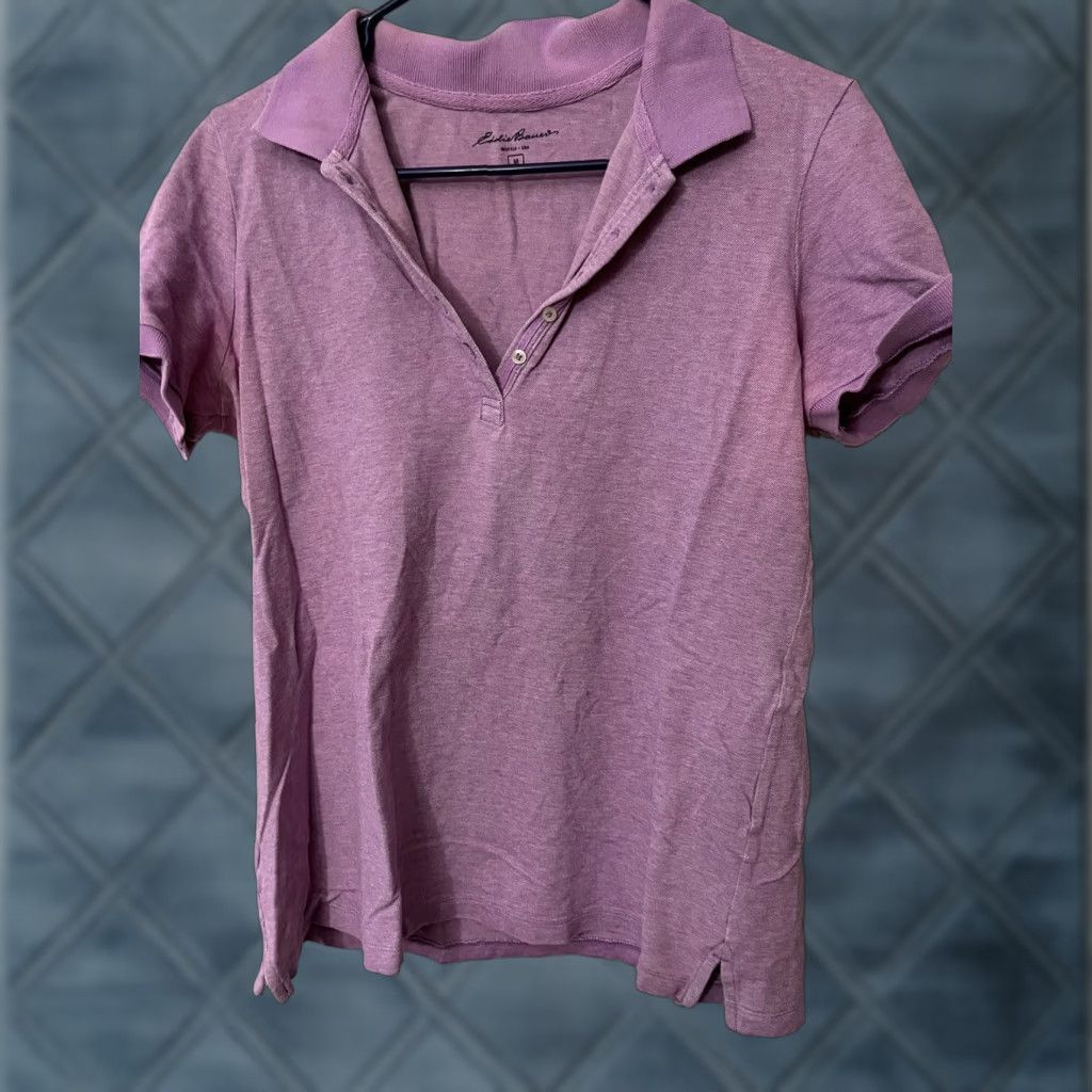 Eddie Bauer EDDIE BAUER Polo Shirt Womens Medium Light Purple Short Sleeve Casual 90s Size M / US 6-8 / IT 42-44 - 1 Thumbnail