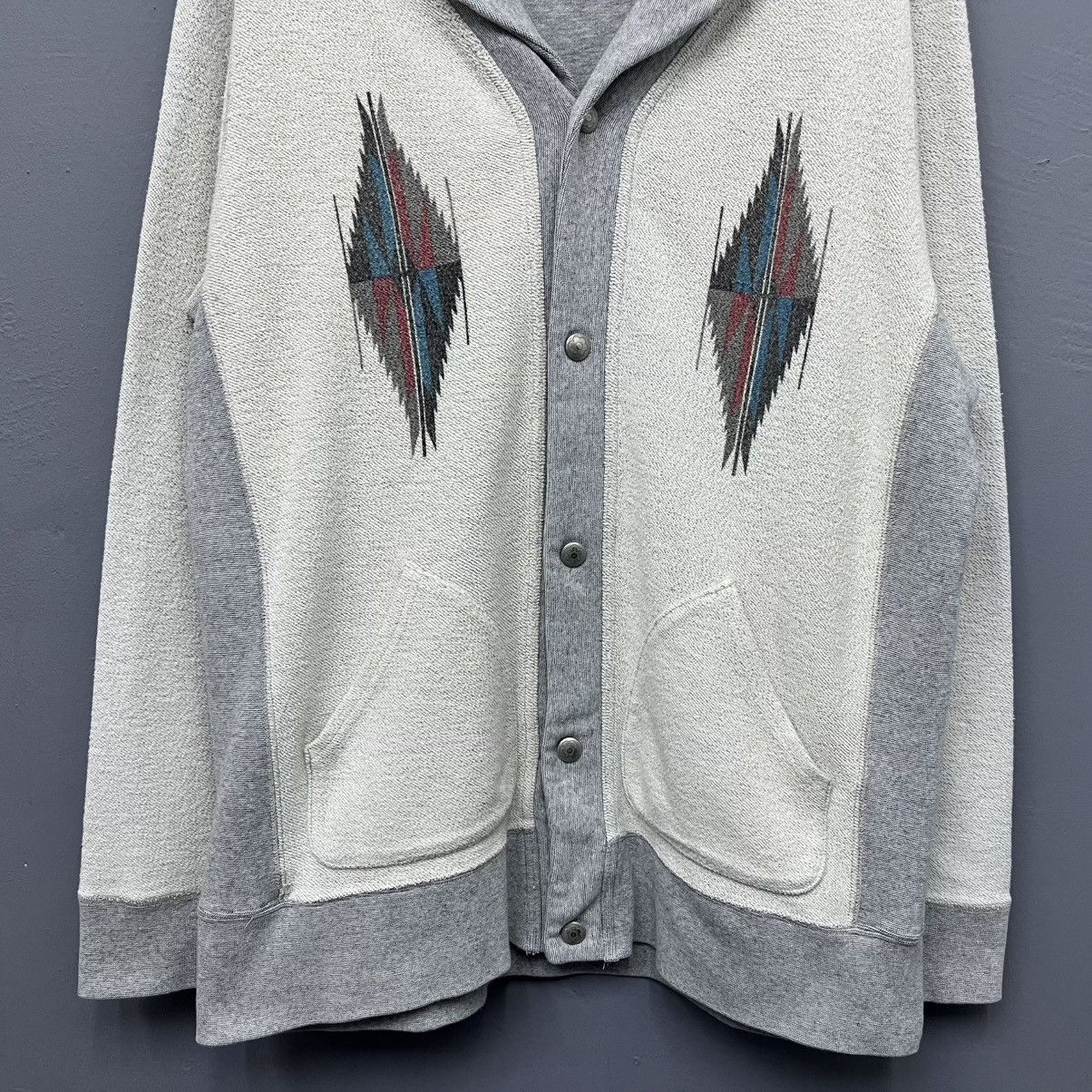Southwestern Chimayo Snap Button Shawl Collar Cardigan