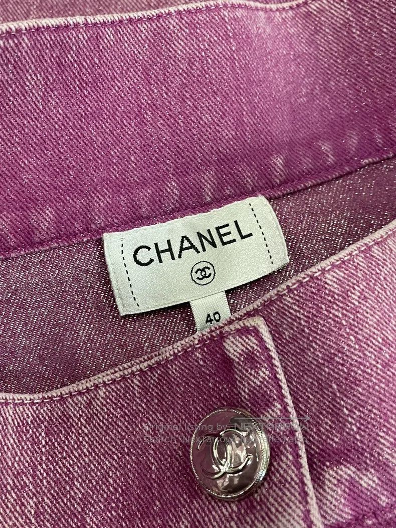 Chanel Chanel Pink logo letter double C denim skirt short skirt Size 26" / US 2 / IT 38 - 4 Thumbnail