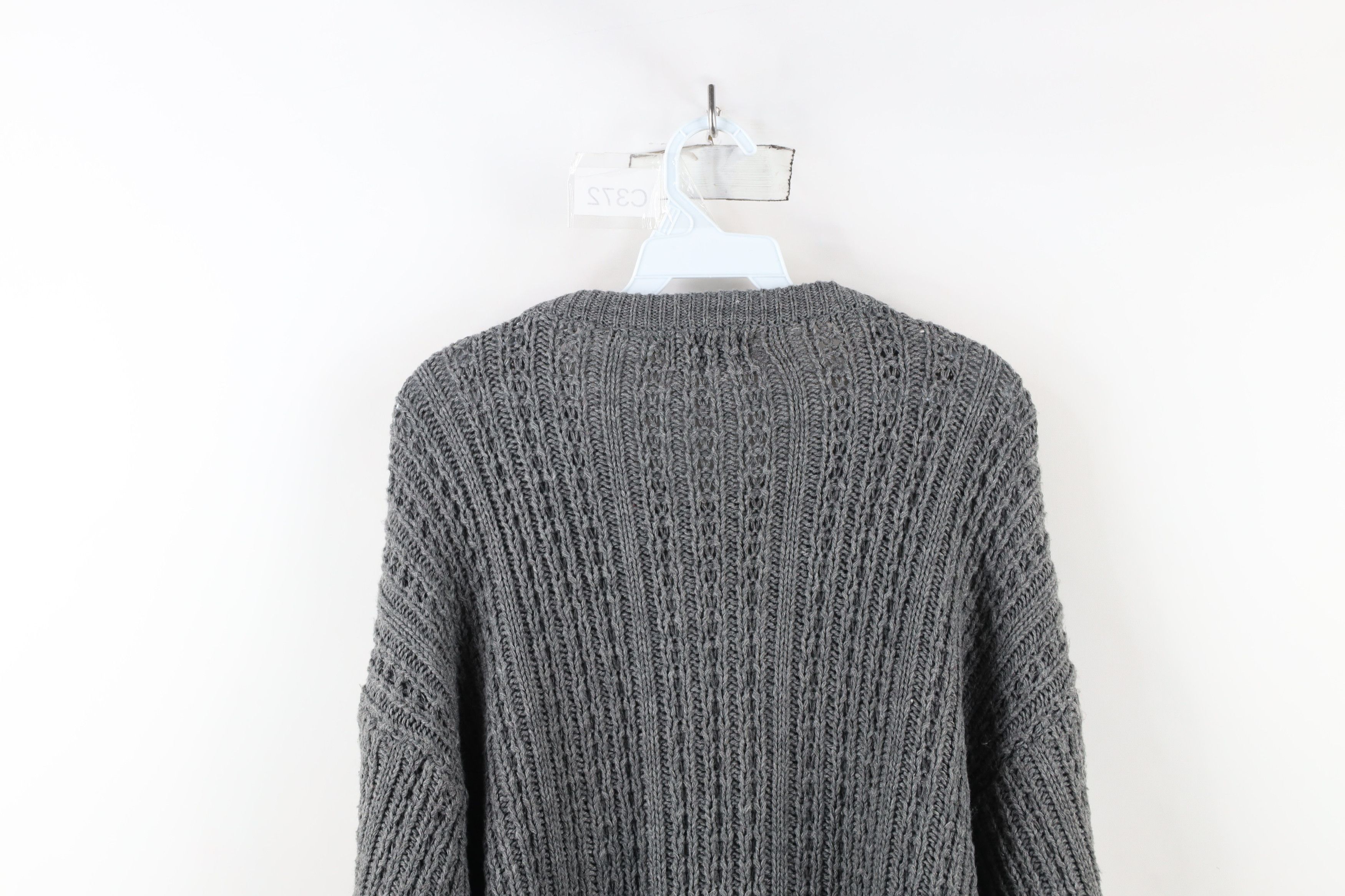 Vintage Vintage 90s Streetwear Chunky Ribbed Crewneck Sweater Gray Size US L / EU 52-54 / 3 - 11 Thumbnail