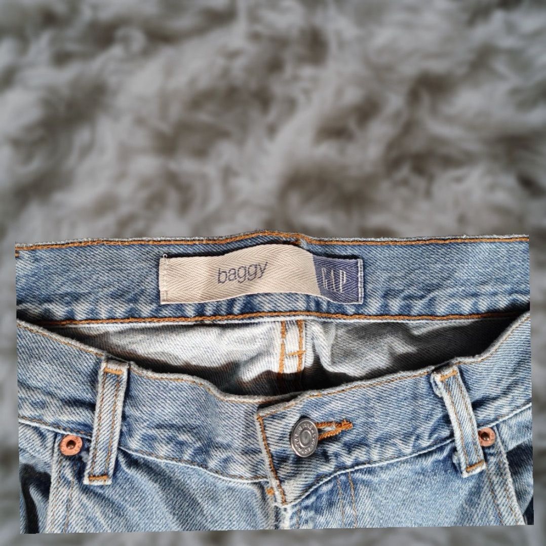 Gap VINTAGE Gap Baggy Fit Relaxed Straight Leg Denim Jeans Mens 37x32 Blue Cotton Size US 37 - 3 Thumbnail