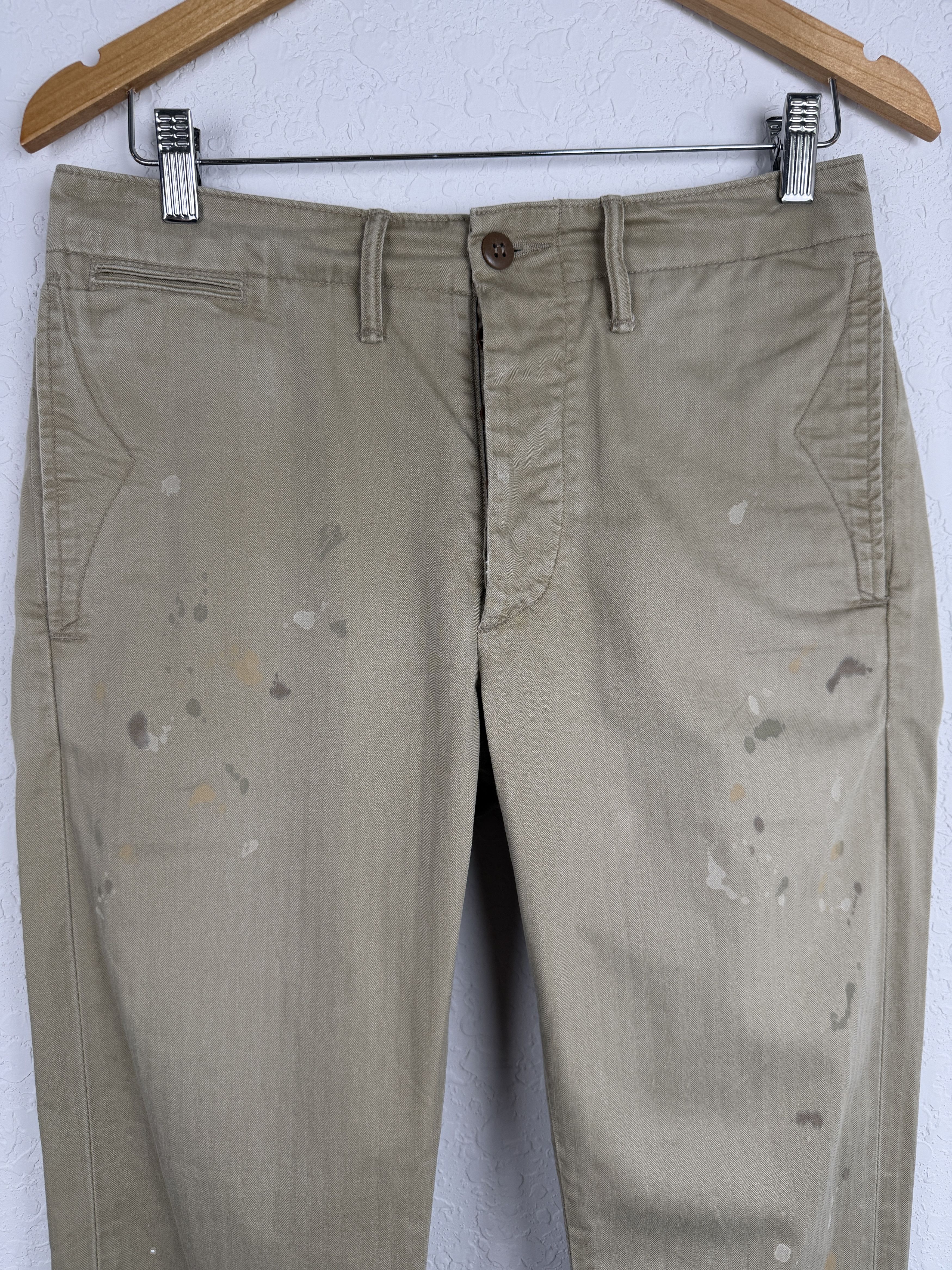 RRL Ralph Lauren Officer Distressed Herringbone Pant Size US 30 / EU 46 - 5 Thumbnail