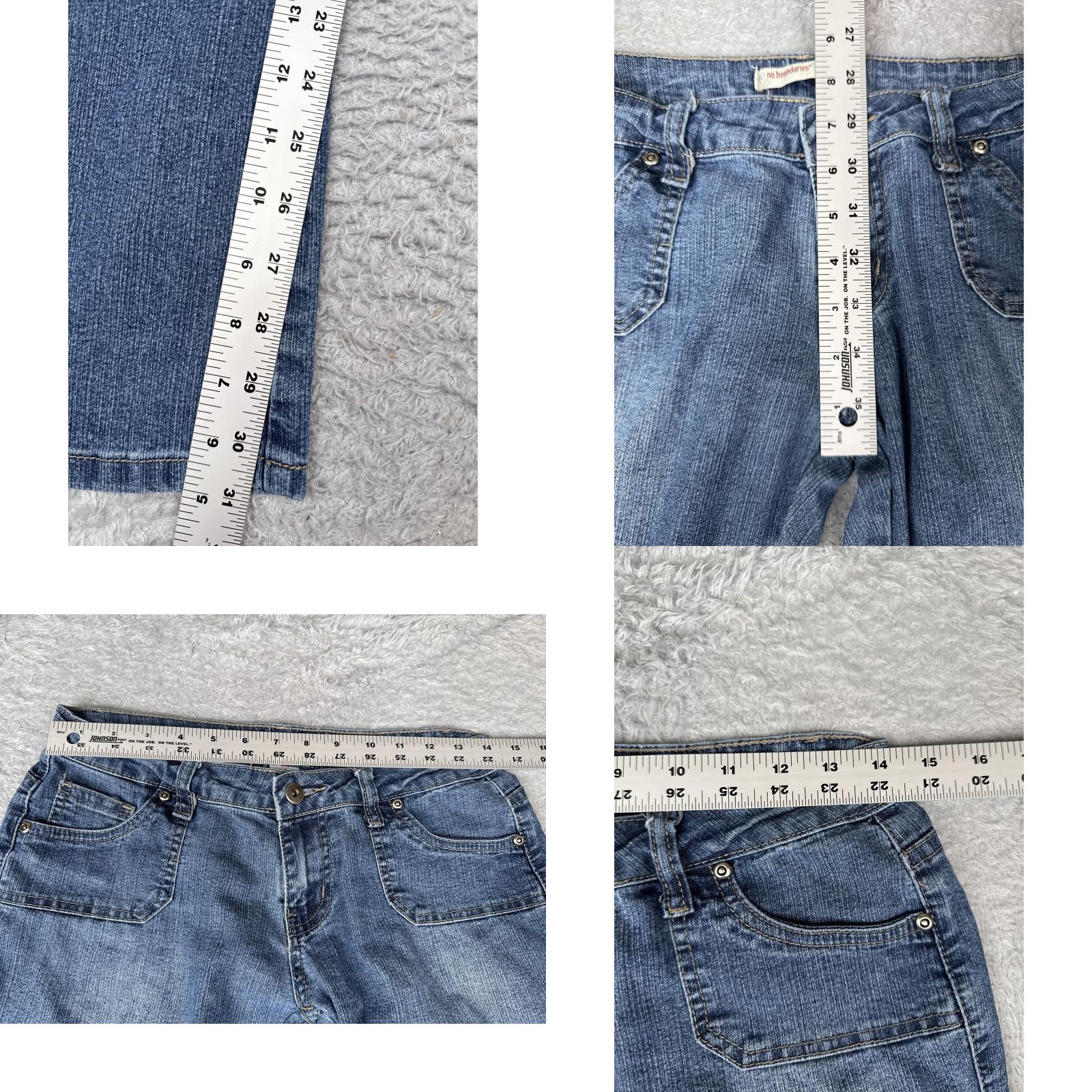 Vintage No Boundaries Jeans Womens Bootcut Jeans Juniors Size 3 Medium Wash Blue 28x31 Low Rise 5-Pocket Denim Stretch Size 26" / US 2 / IT 38 - 8 Thumbnail