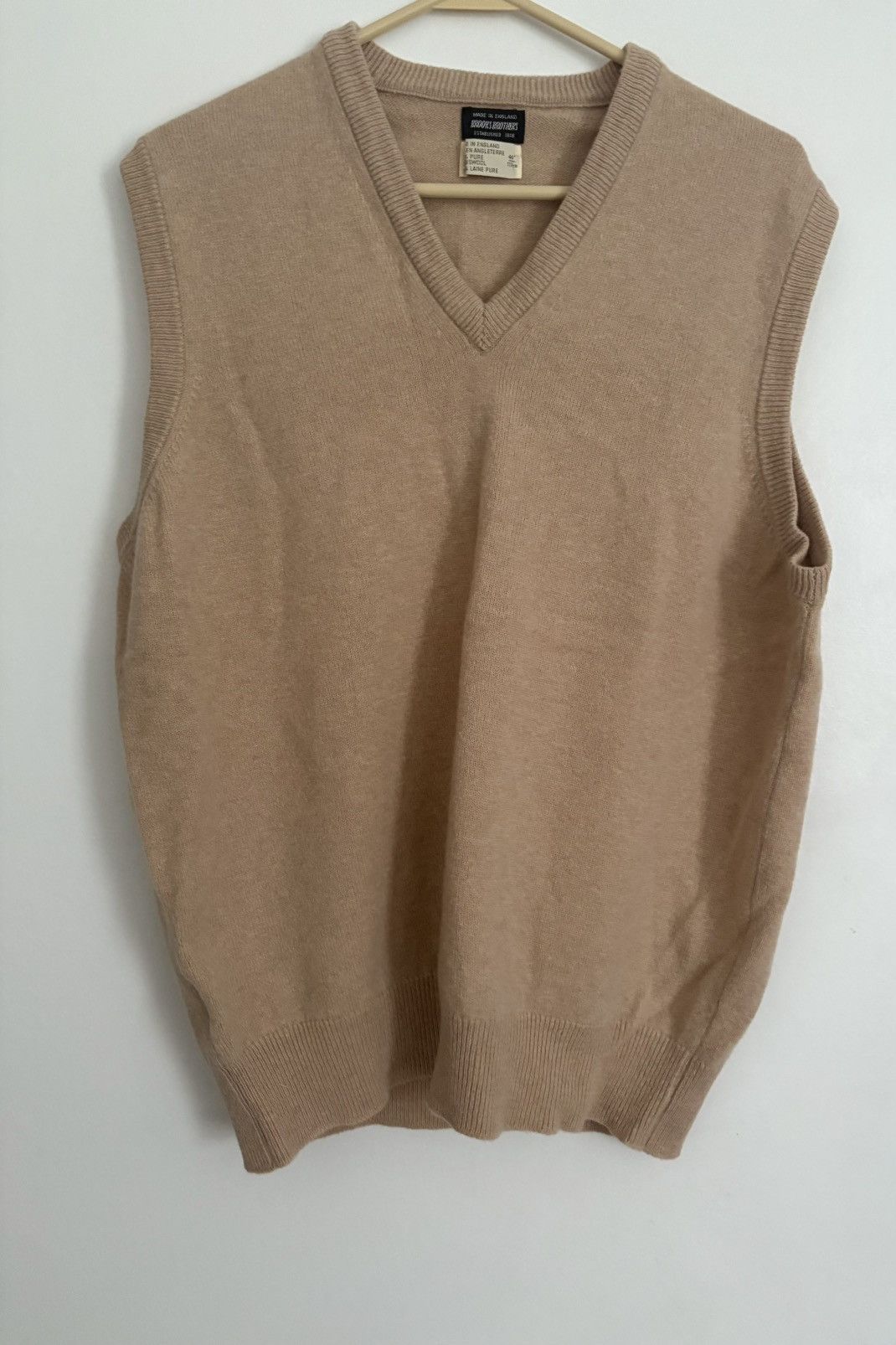 Brooks Brothers Vintage 100% Lambswool Beige Brooks Brothers Best-46” Size US XL / EU 56 / 4 - 1 Thumbnail
