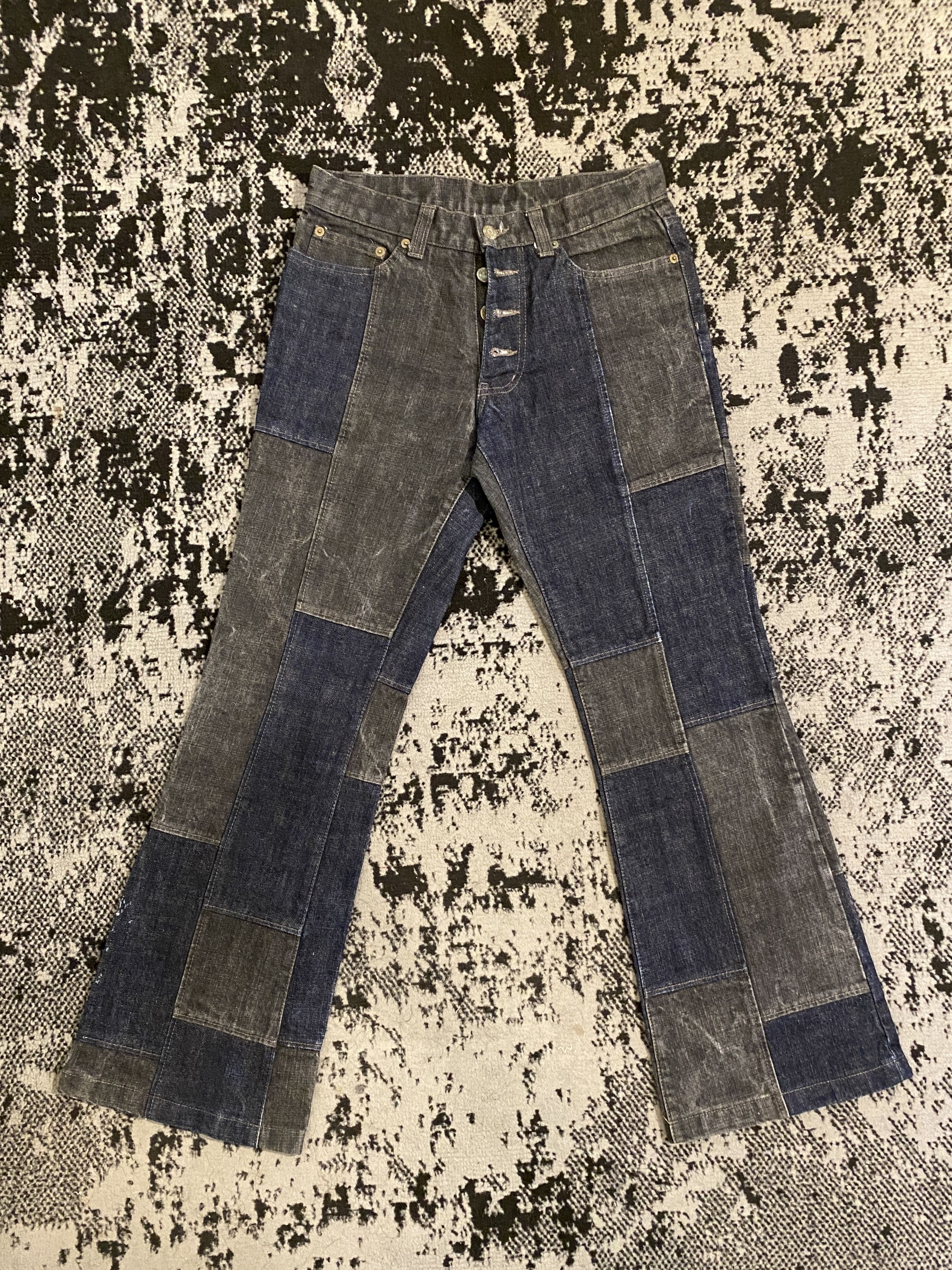 Tornado Mart Tornado Mart Patch Patchwork Denim Jeans Gray Blue Vintage Size US 30 / EU 46 - 1 Thumbnail