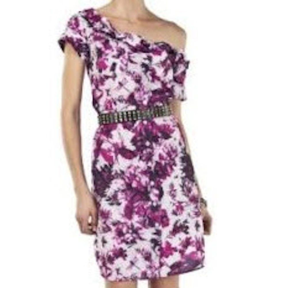 Jean Paul Gaultier Jean Paul Gaultier for Target Purple Floral Short Sleeve Dr Size S / US 4 / IT 40 - 2 Thumbnail