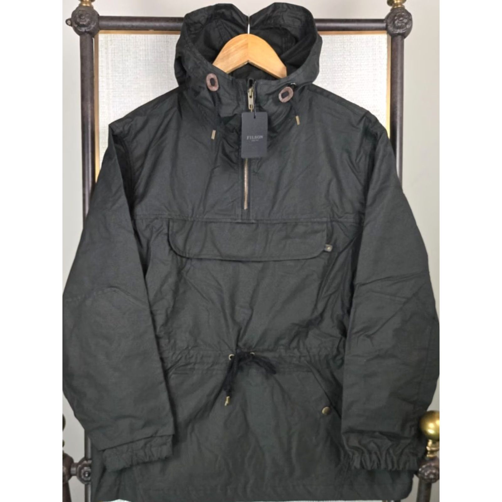 Filson VINTAGE Filson Womens Deck Jacket Hooded Oilskin Waxed Black Medium USA Size M / US 6-8 / IT 42-44 - 2 Thumbnail