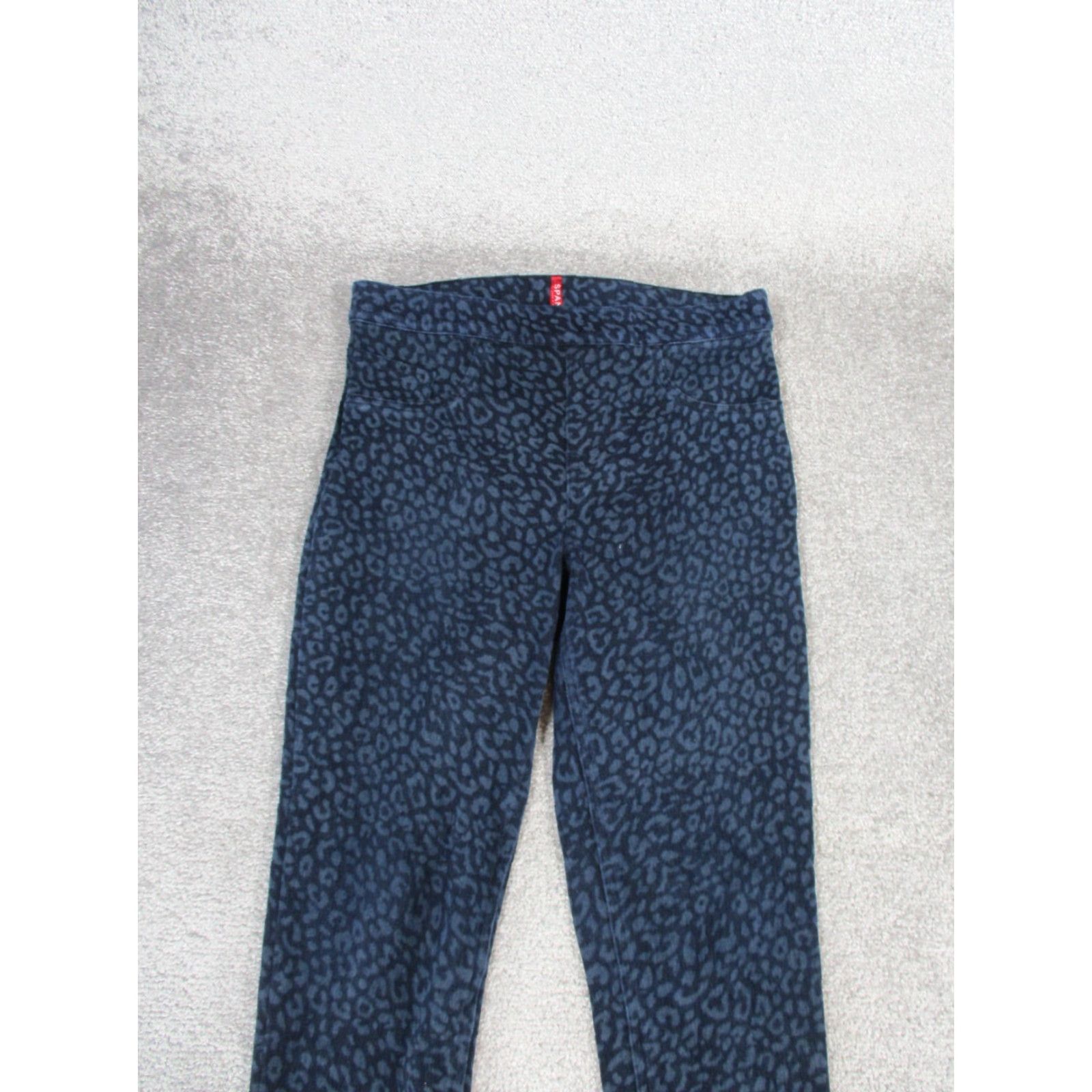 Spanx VINTAGE Spanx Jeggings Womens Medium Dark Blue Leopard Print Stretch Denim Animal Pattern 2010s Womens Size 32" / US 10 / IT 46 - 2 Thumbnail
