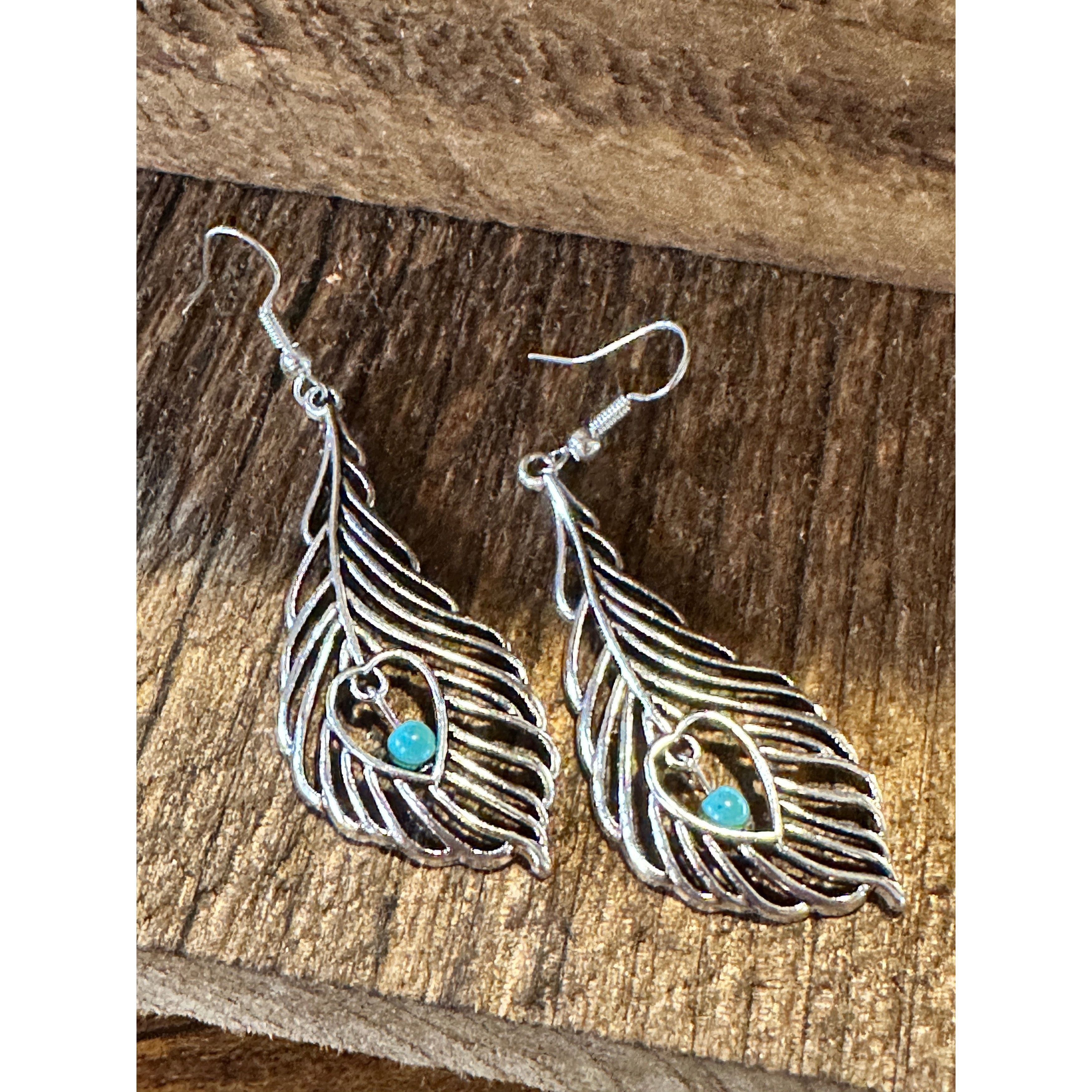 Other Boho Vintage Chic Southwestern Feather Dangle Wire Earrings, Size ONE SIZE - 8 Thumbnail