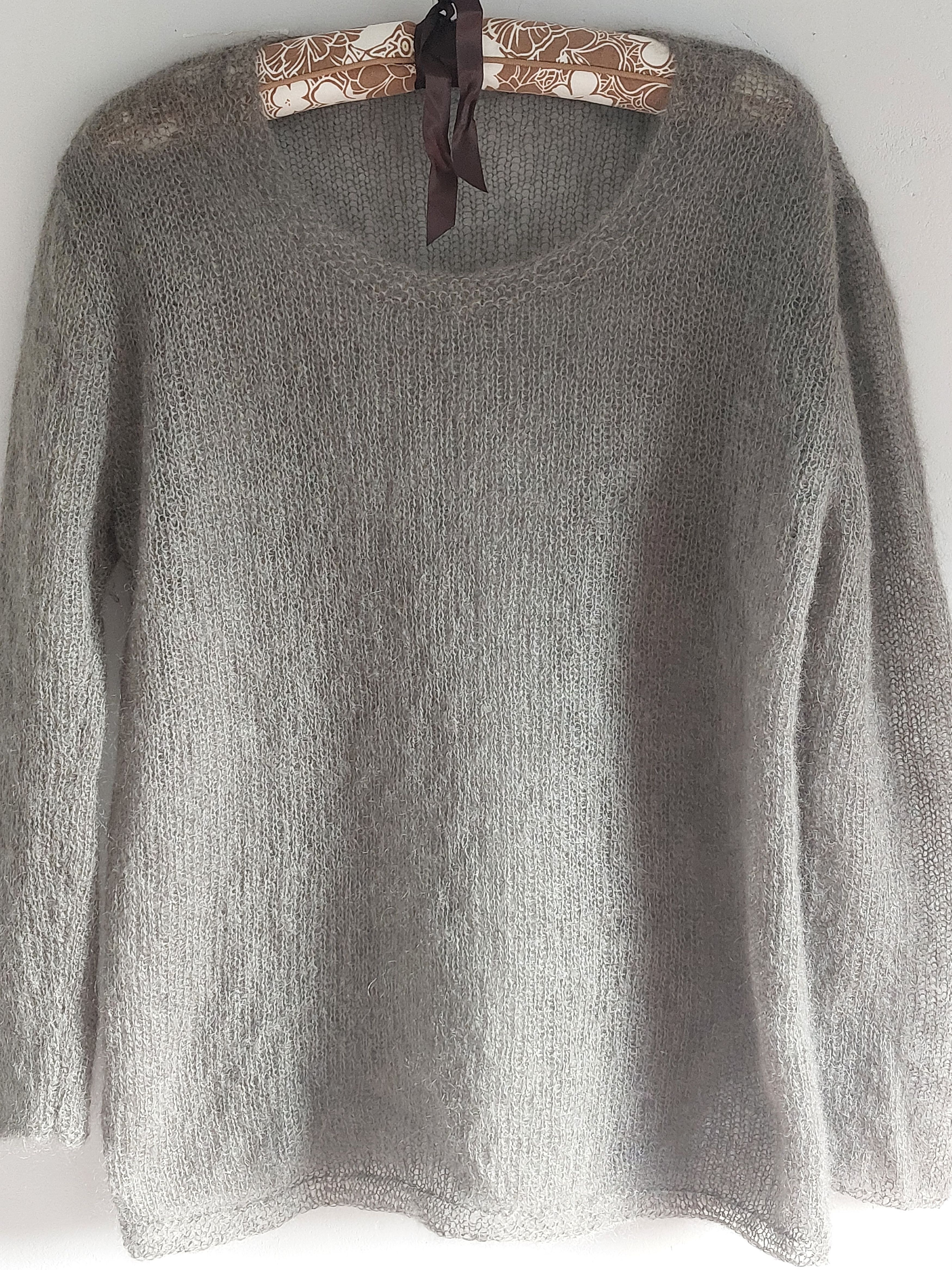 Handmade HANDMADE Kid Mohair Grey Sweater Size L / US 10 / IT 46 - 10 Thumbnail