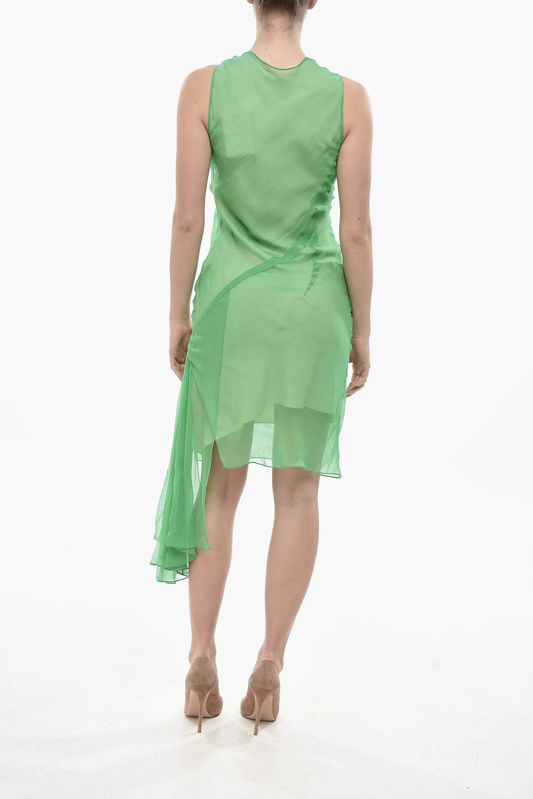 Givenchy og1mm0326 Silk Chiffon Minidress in Green Size S / US 4 / IT 40 - 2 Thumbnail