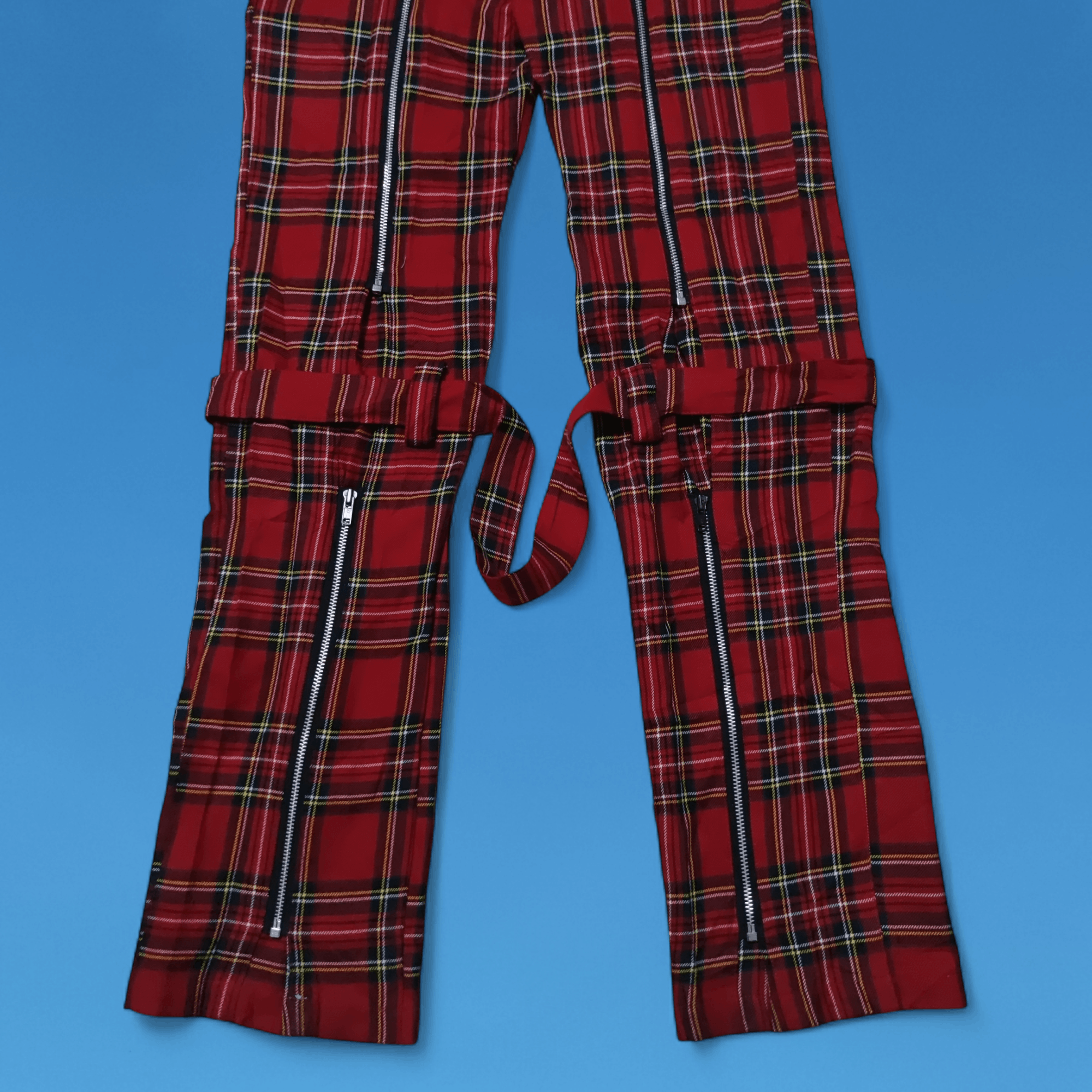 Japanese Brand Japanese Brand Tartan Punk Multi Zipper Bondage Pants Size US 31 - 4 Thumbnail