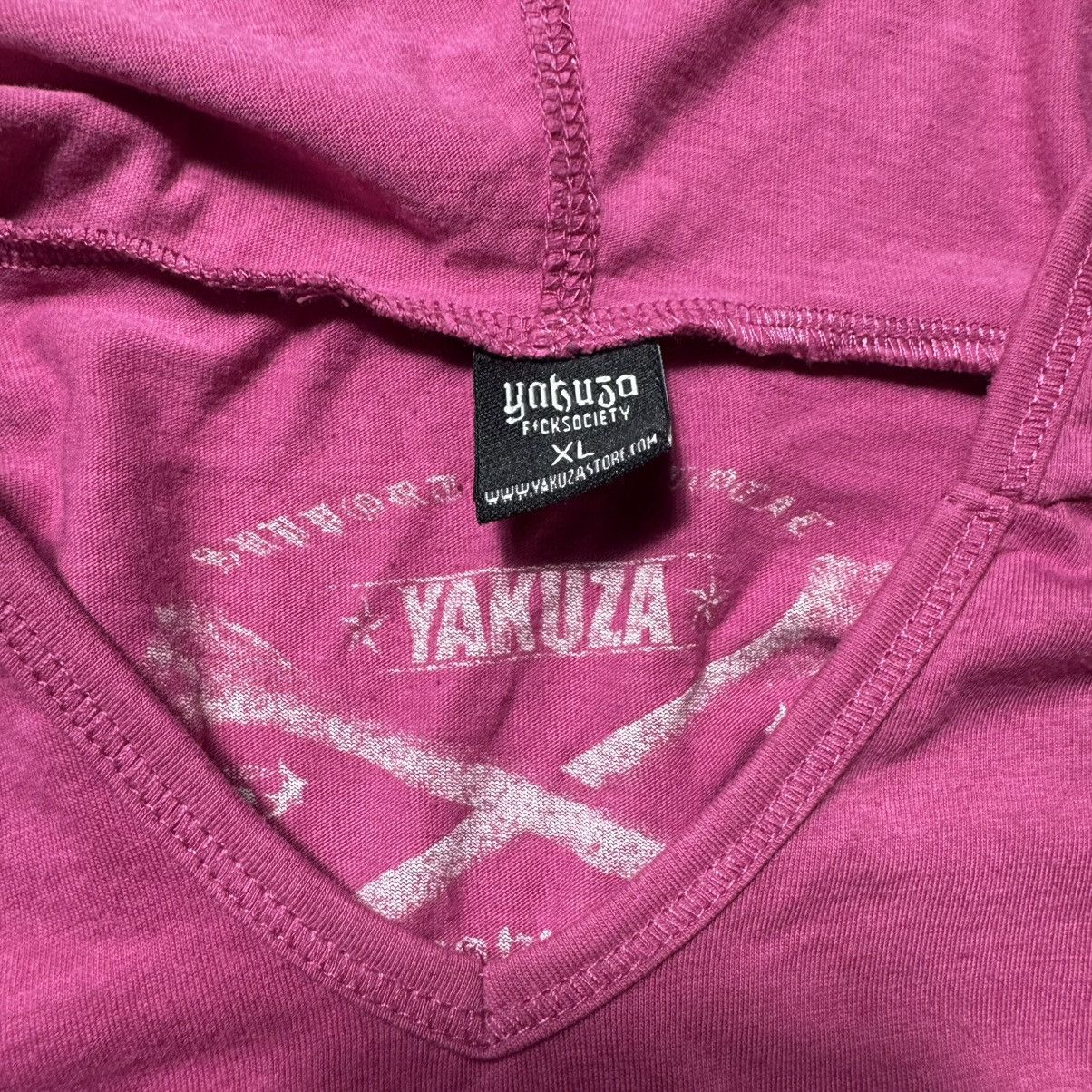 If Six Was Nine Yakuza F*ck Society Pink Hoodie – Glam Punk Grunge Energy Size M / US 6-8 / IT 42-44 - 7 Thumbnail