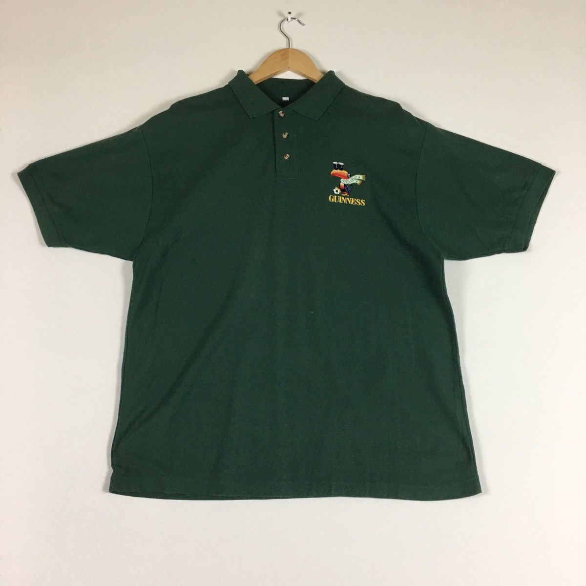 image of Art Of Football x Vintage Guinness Ireland Polo Tee in Green, Men's (Size Medium)