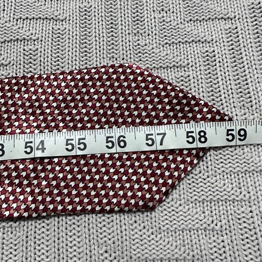 Vintage Vintage 80s red abstract houndstooth silk tie Size ONE SIZE - 5 Thumbnail